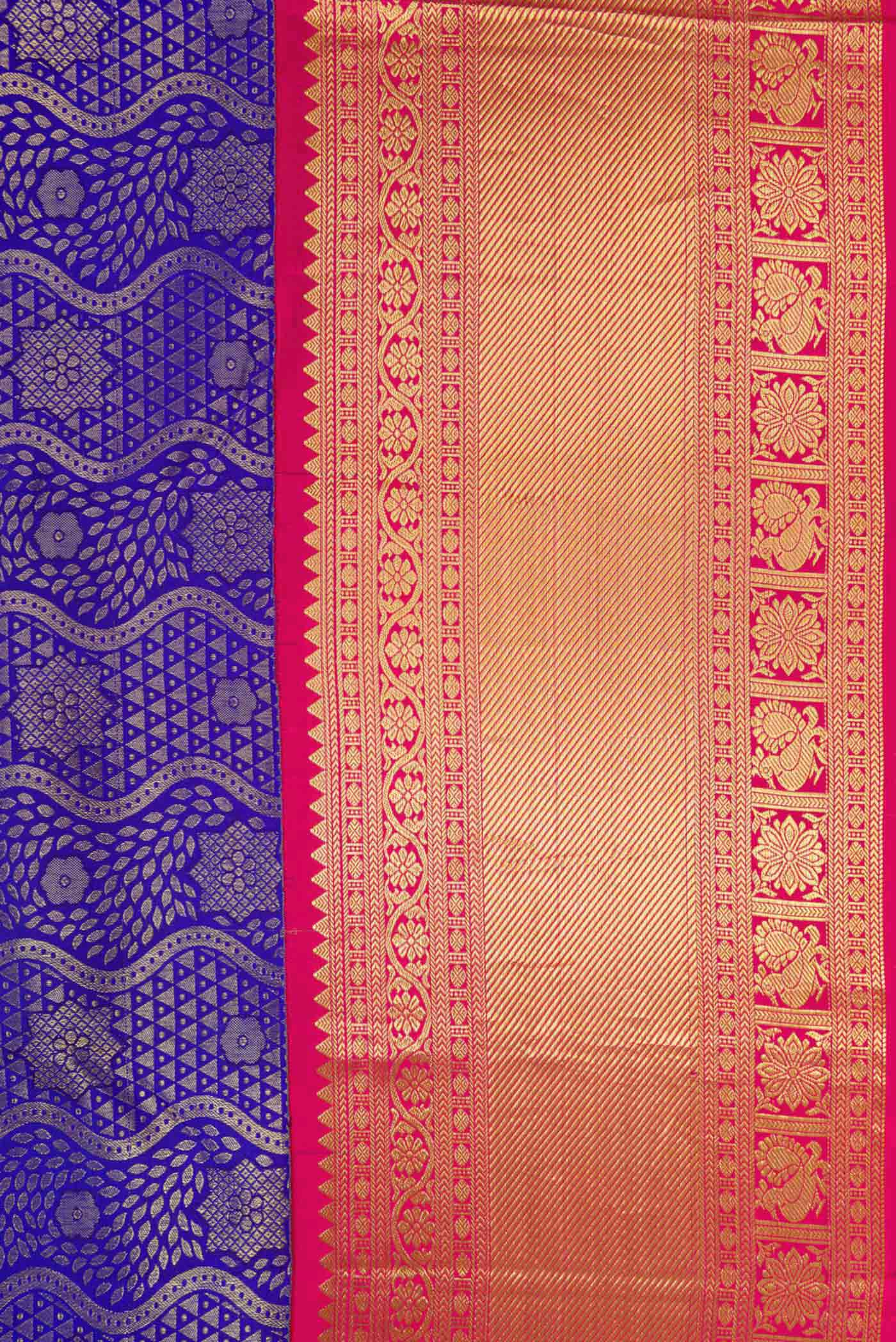 Royal Blue Kanjivaram Silk Saree - Image 3