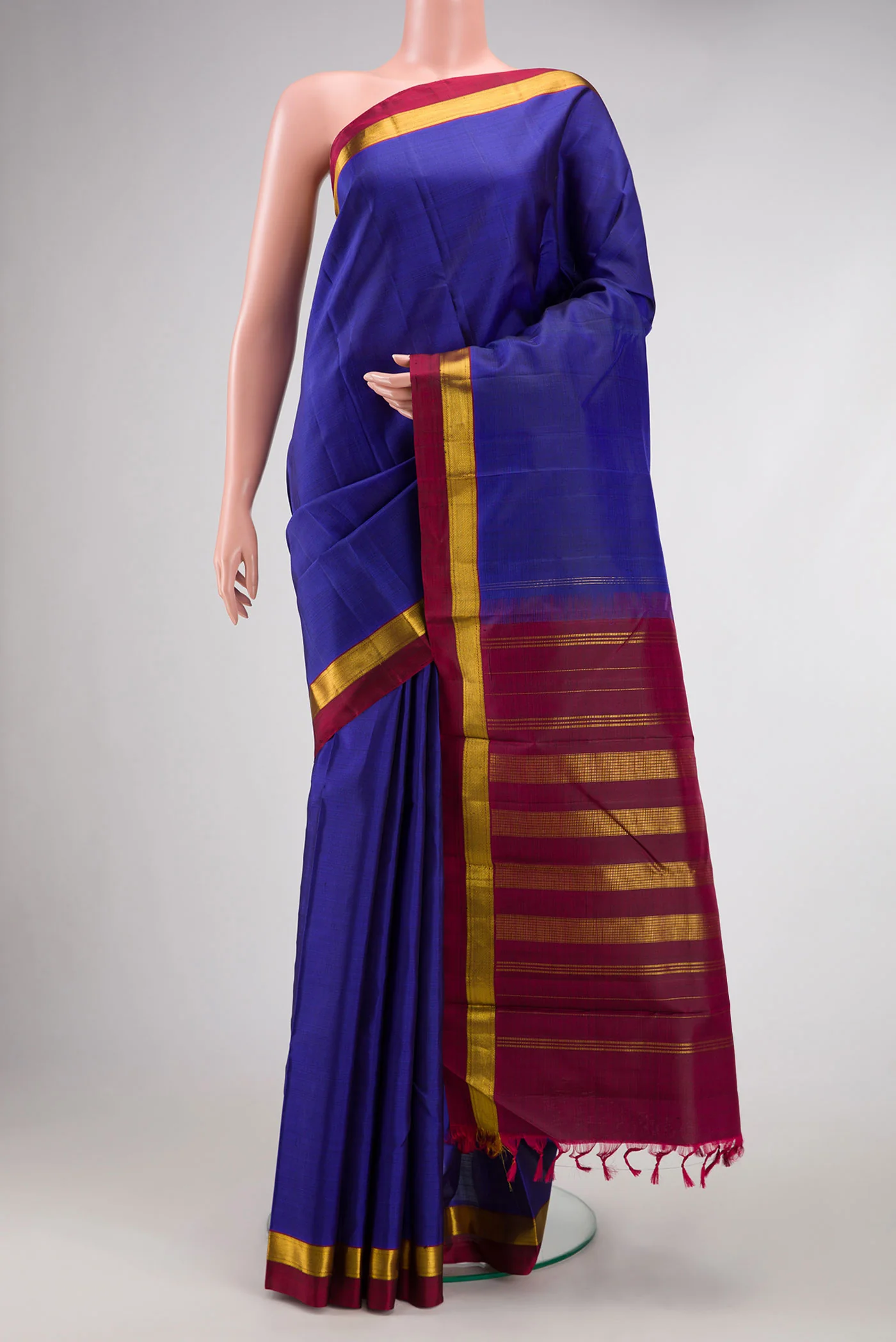 Royal Blue Dual Tone Kanjivaram Silk Saree