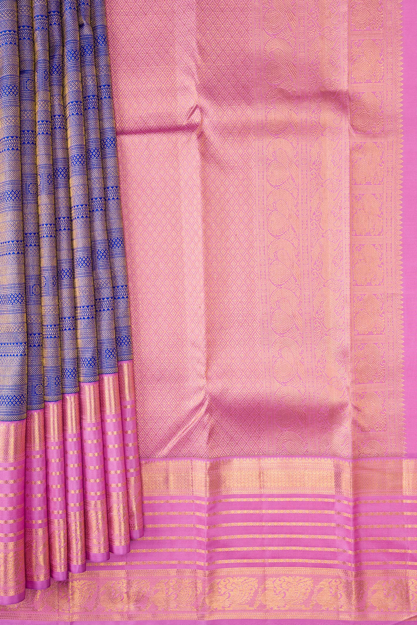 Royal Blue Kanjivaram Silk Saree - Image 4