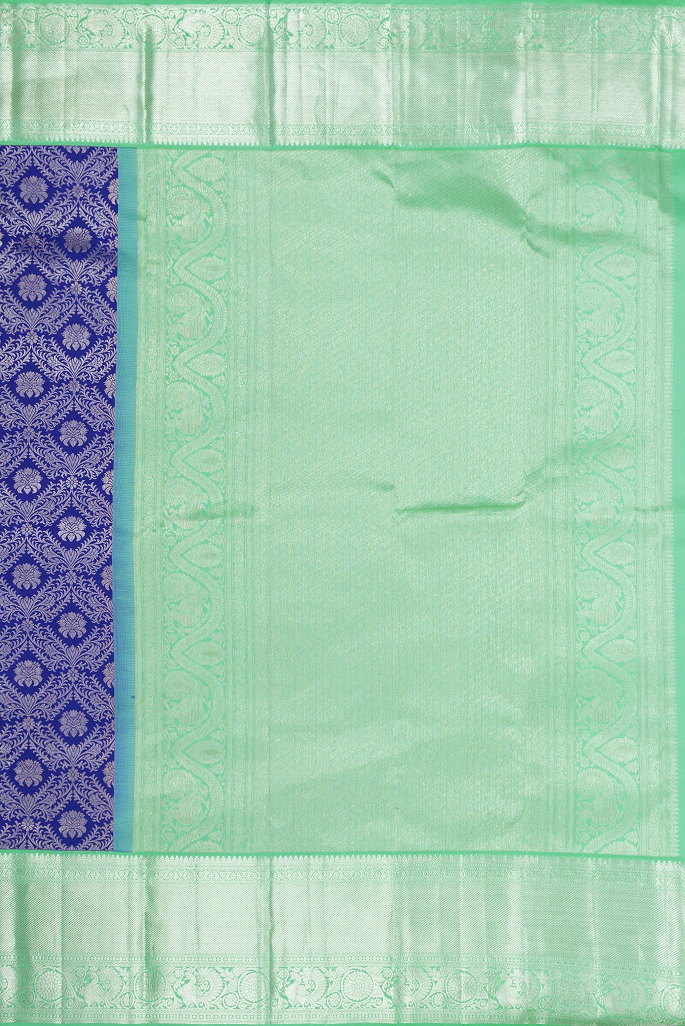 Royal Blue Dual Tone Kanjivaram Silk Saree - Image 7