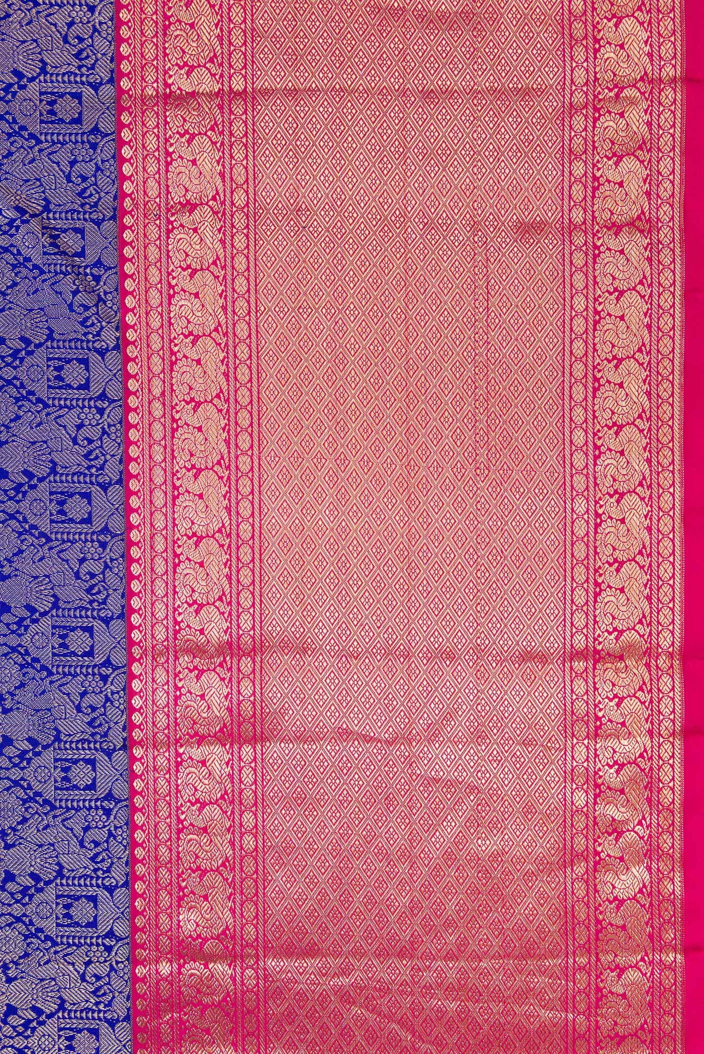 Royal Blue Dual Tone Kanjivaram Silk Saree - Image 3