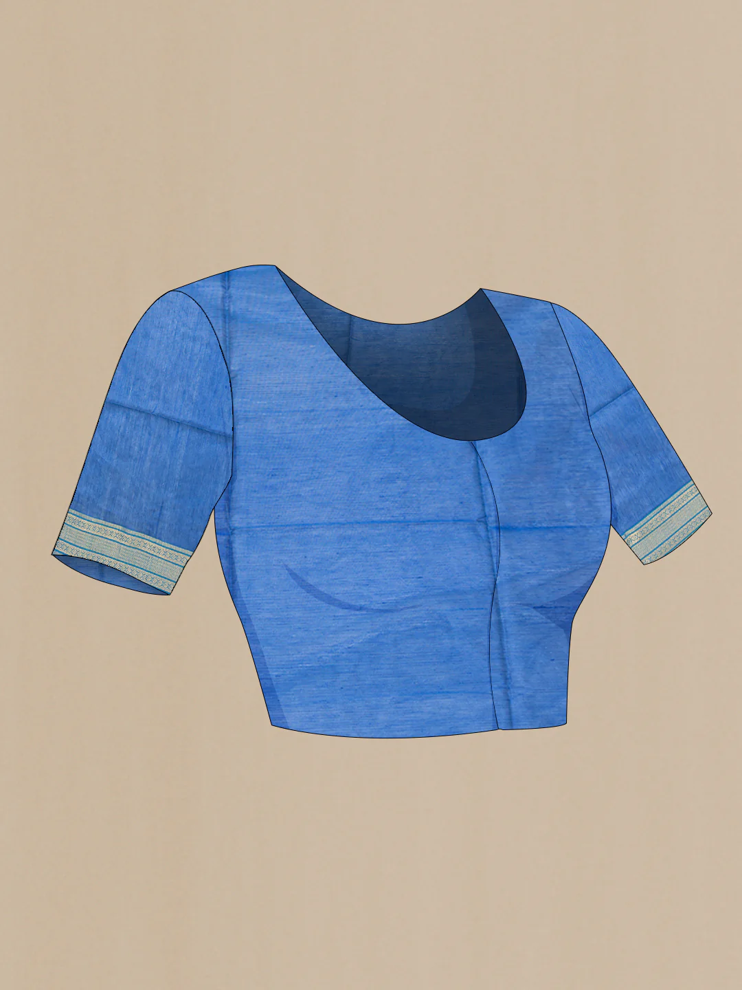 Royal Blue Maheshwari Silk Cotton Saree - Image 4