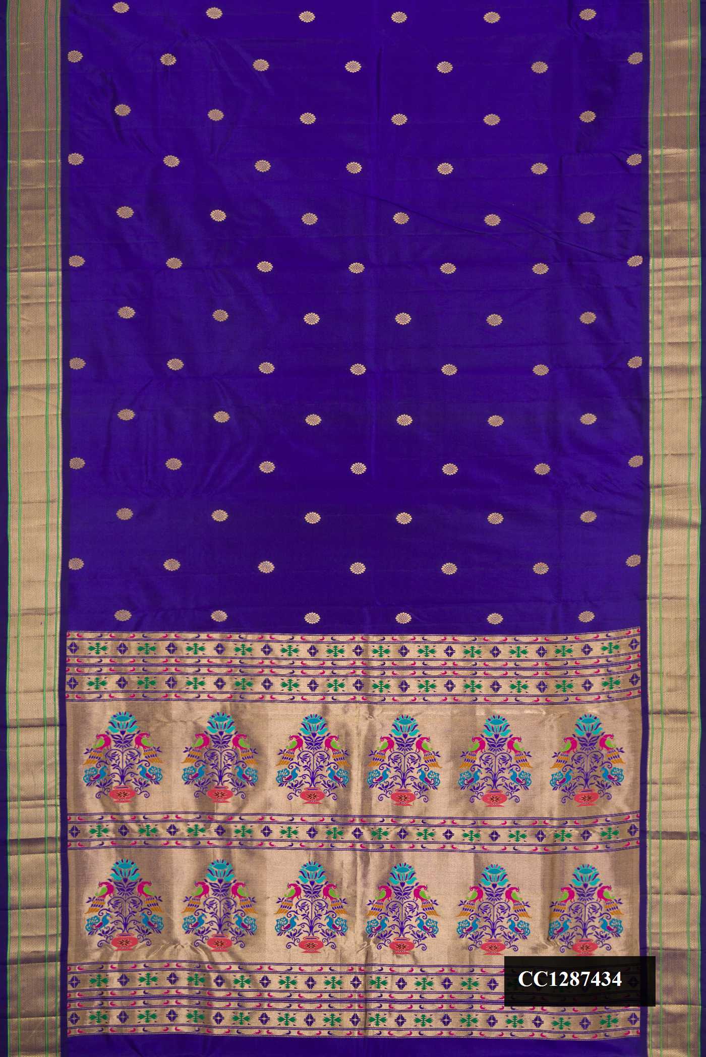 Royal Blue Dual Tone Paithani Silk Saree