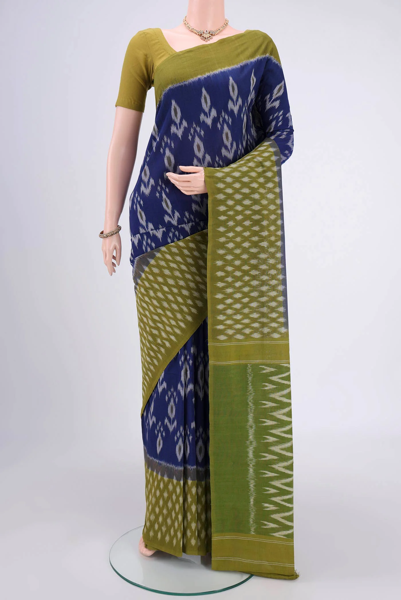 Royal Blue Pochampally Cotton Saree