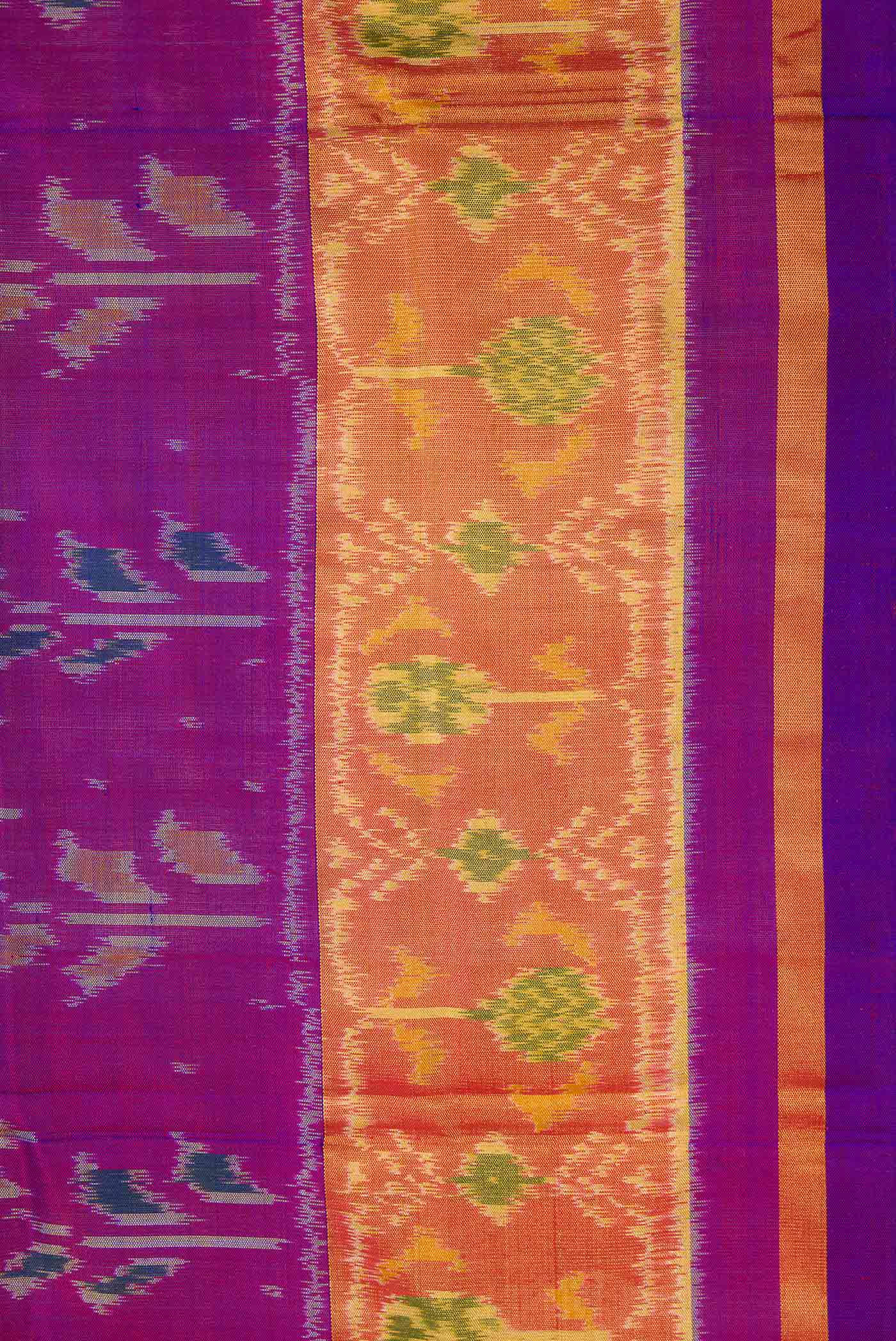 Royal Blue Dual Tone Rajkot Patola Silk Saree - Image 3
