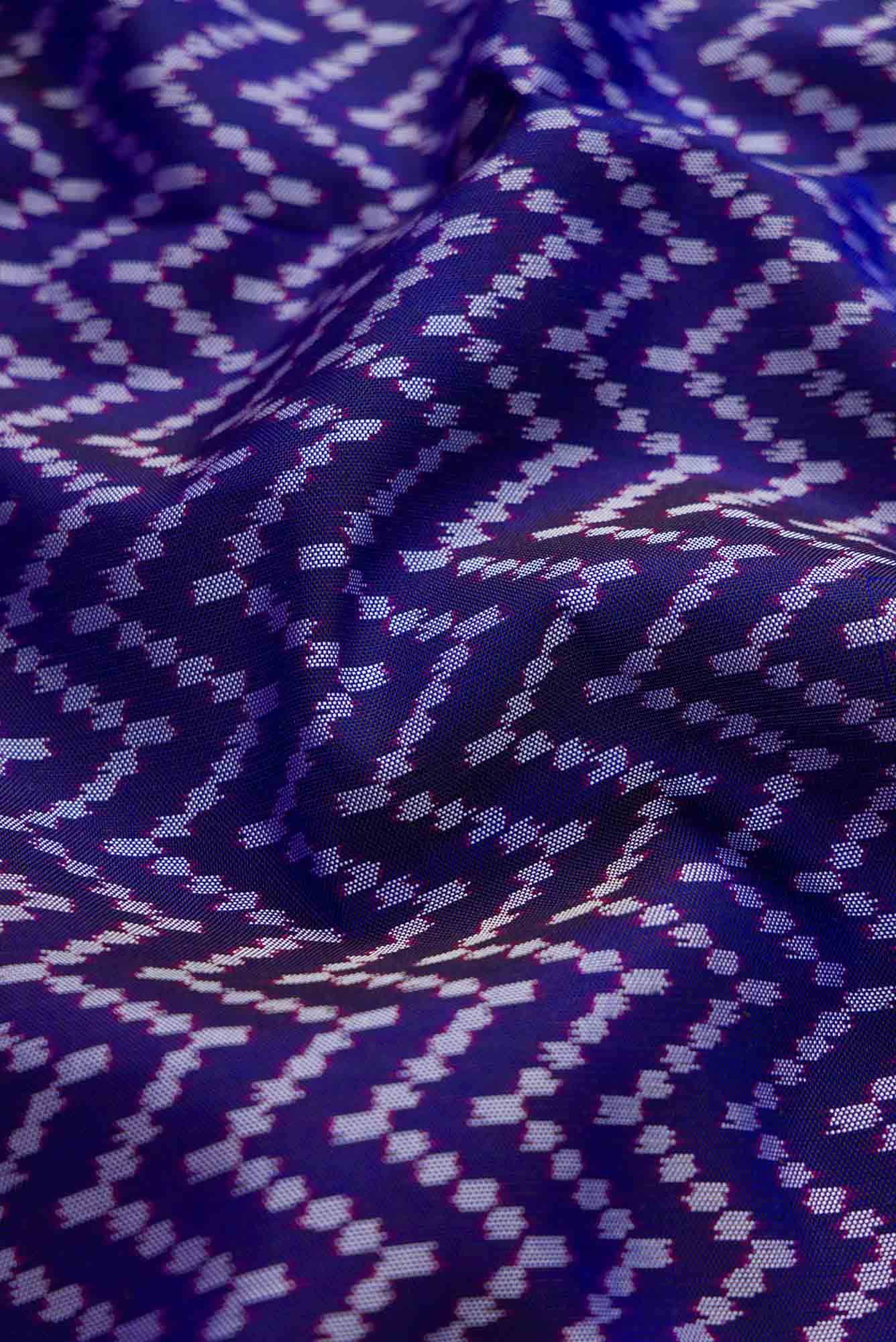 Royal Blue Dual Tone Rajkot Patola Silk Saree - Image 3