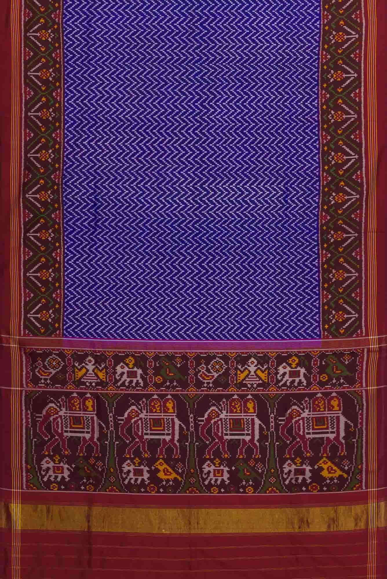 Royal Blue Dual Tone Rajkot Patola Silk Saree - Image 4