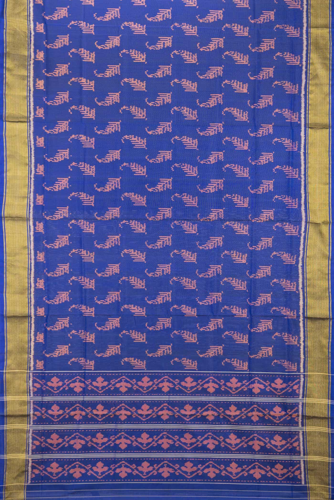Royal Blue Dual Tone Rajkot Patola Silk Saree - Image 4