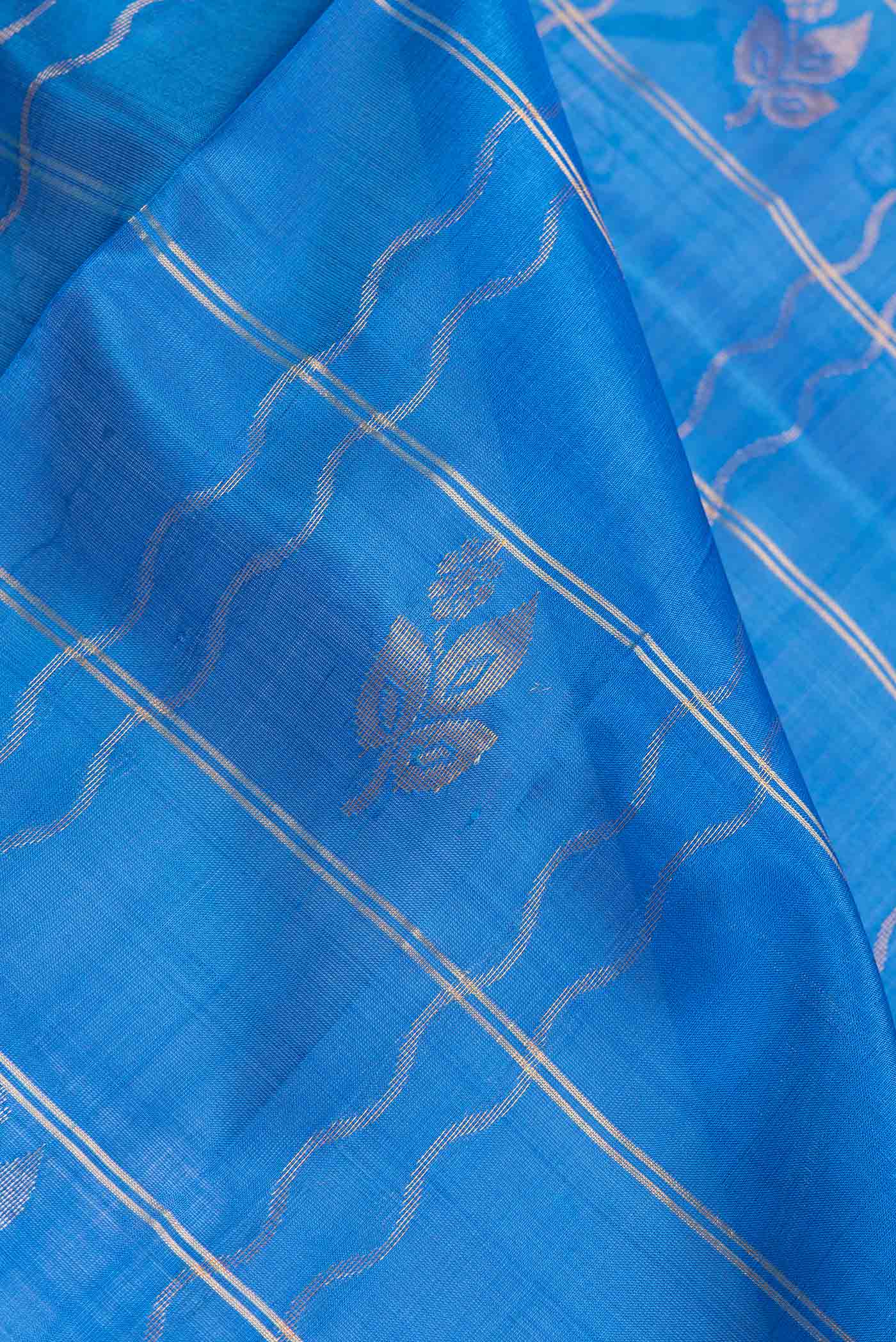 Royal Blue Uppada Silk Saree - Image 2