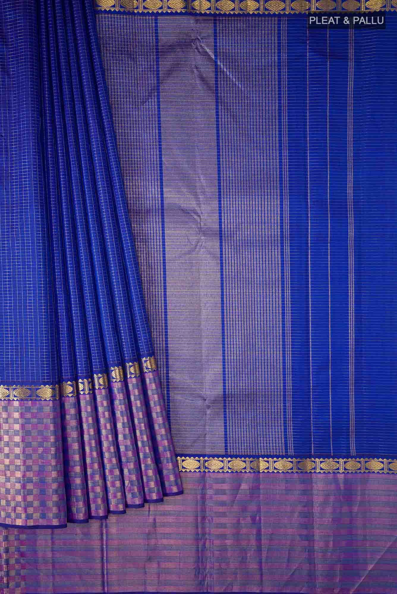 Royal Blue Kanjivaram Silk Saree - Image 2