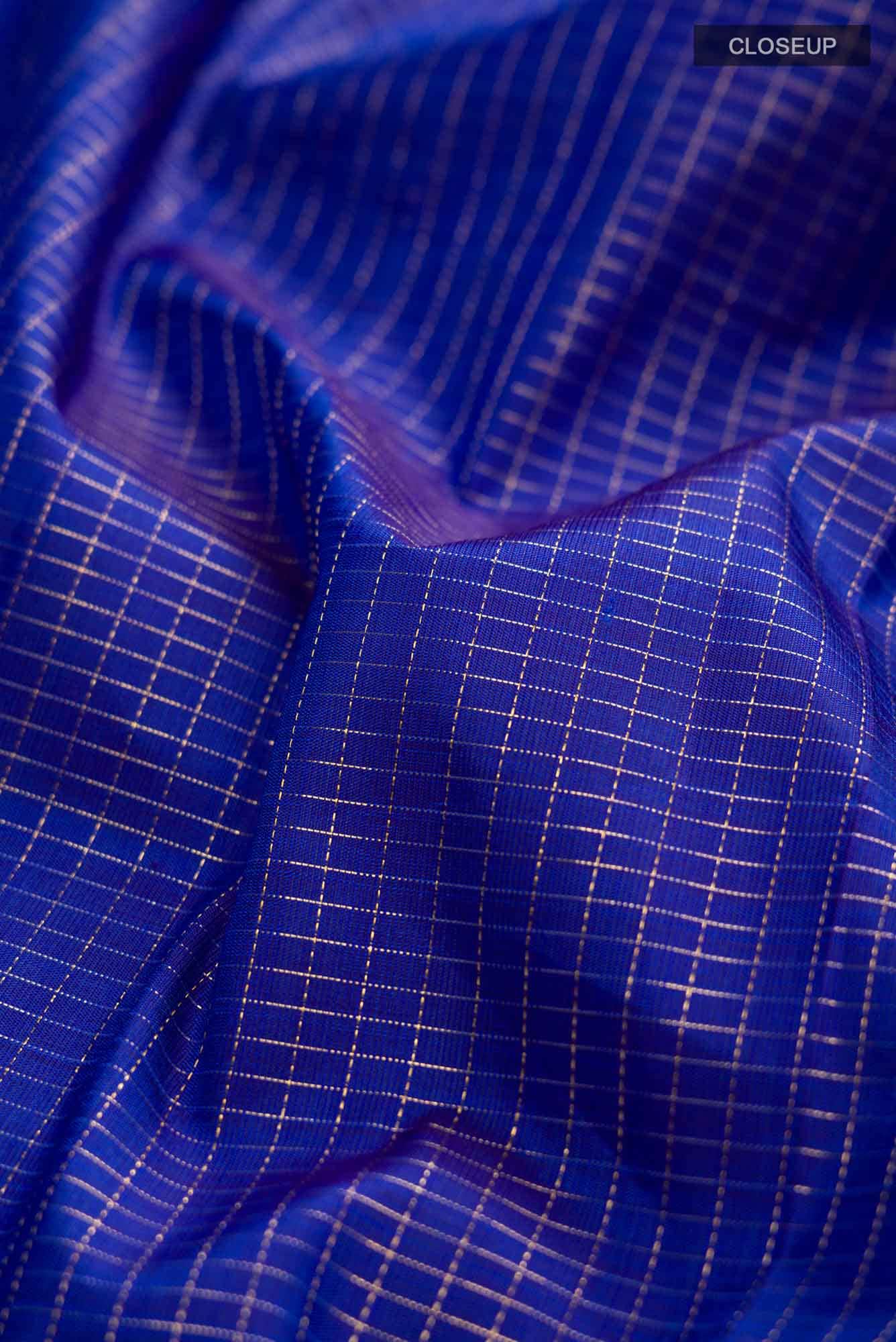 Royal Blue Kanjivaram Silk Saree - Image 3