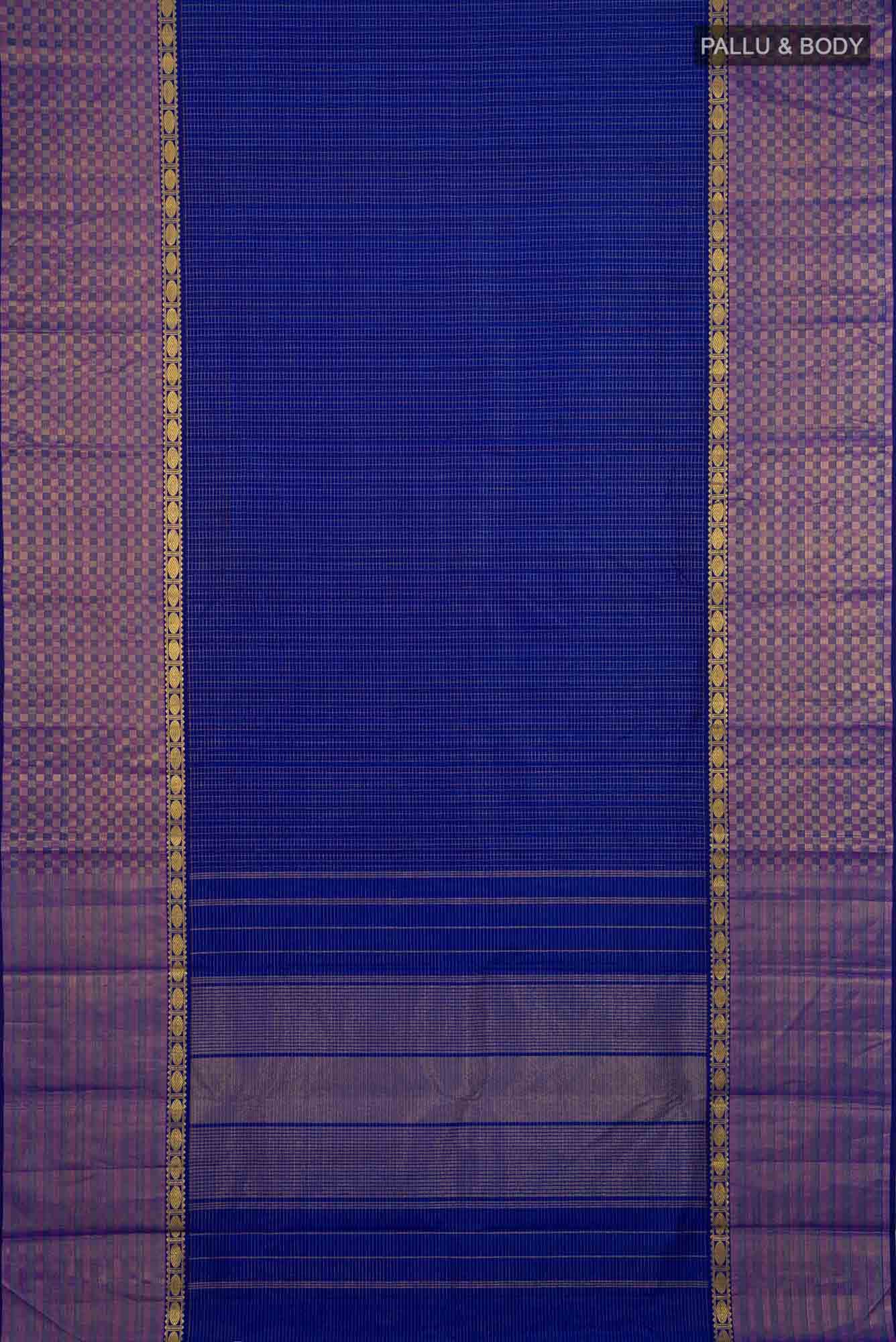 Royal Blue Kanjivaram Silk Saree - Image 4