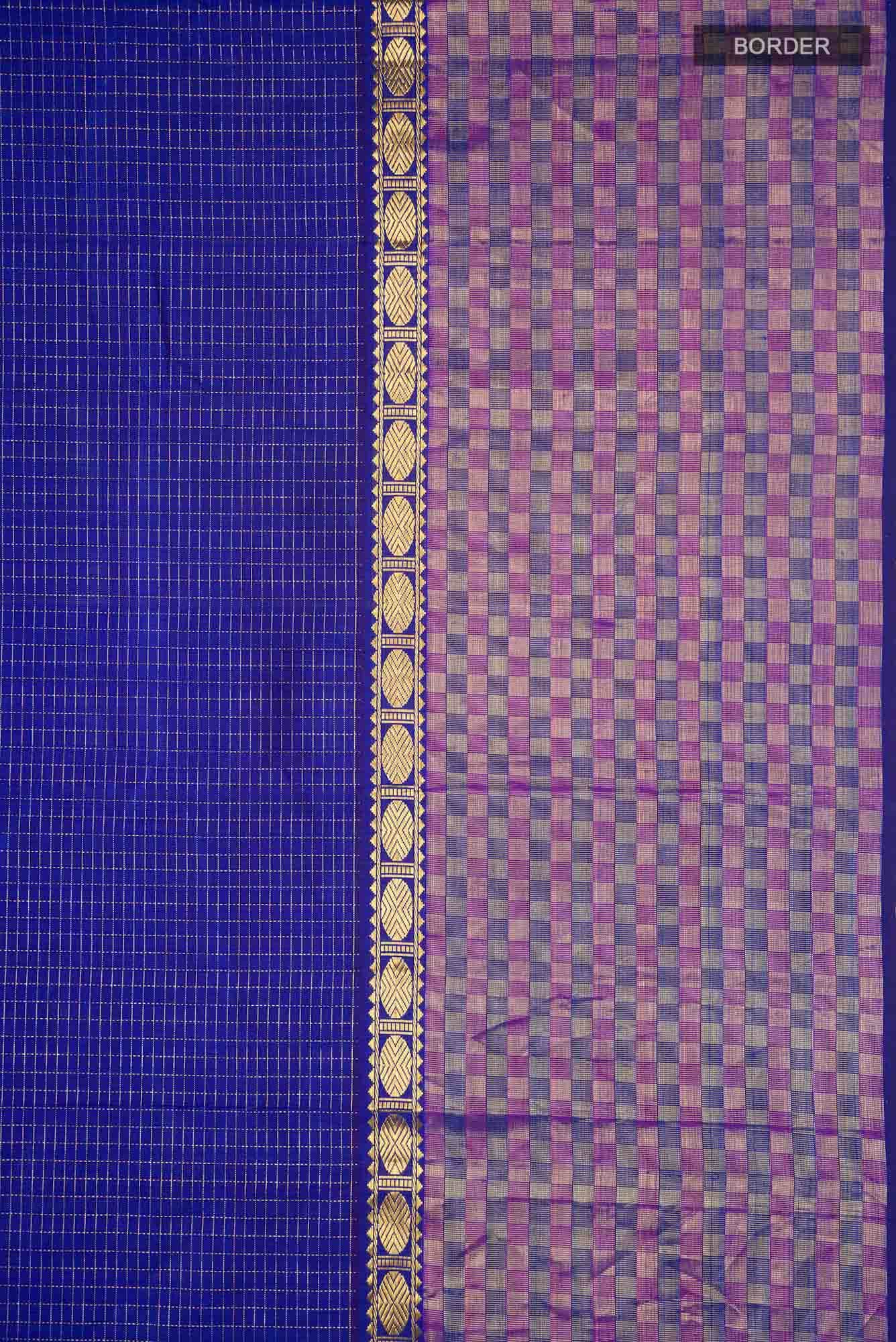 Royal Blue Kanjivaram Silk Saree - Image 5