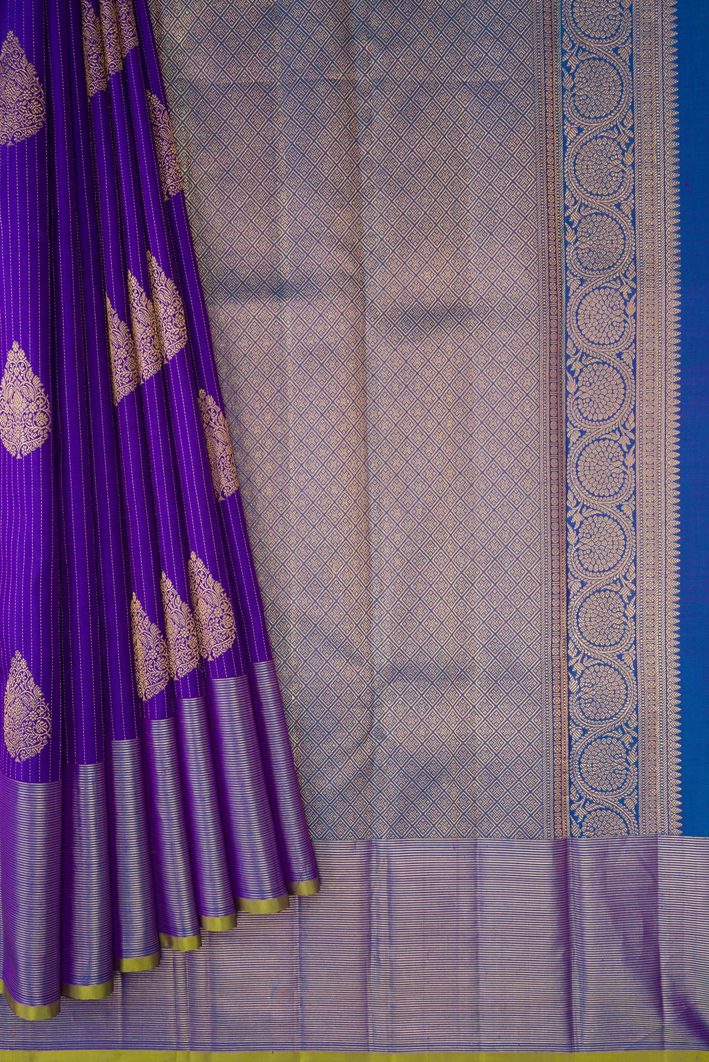 Royal Blue Kanjivaram Silk Saree - Image 4