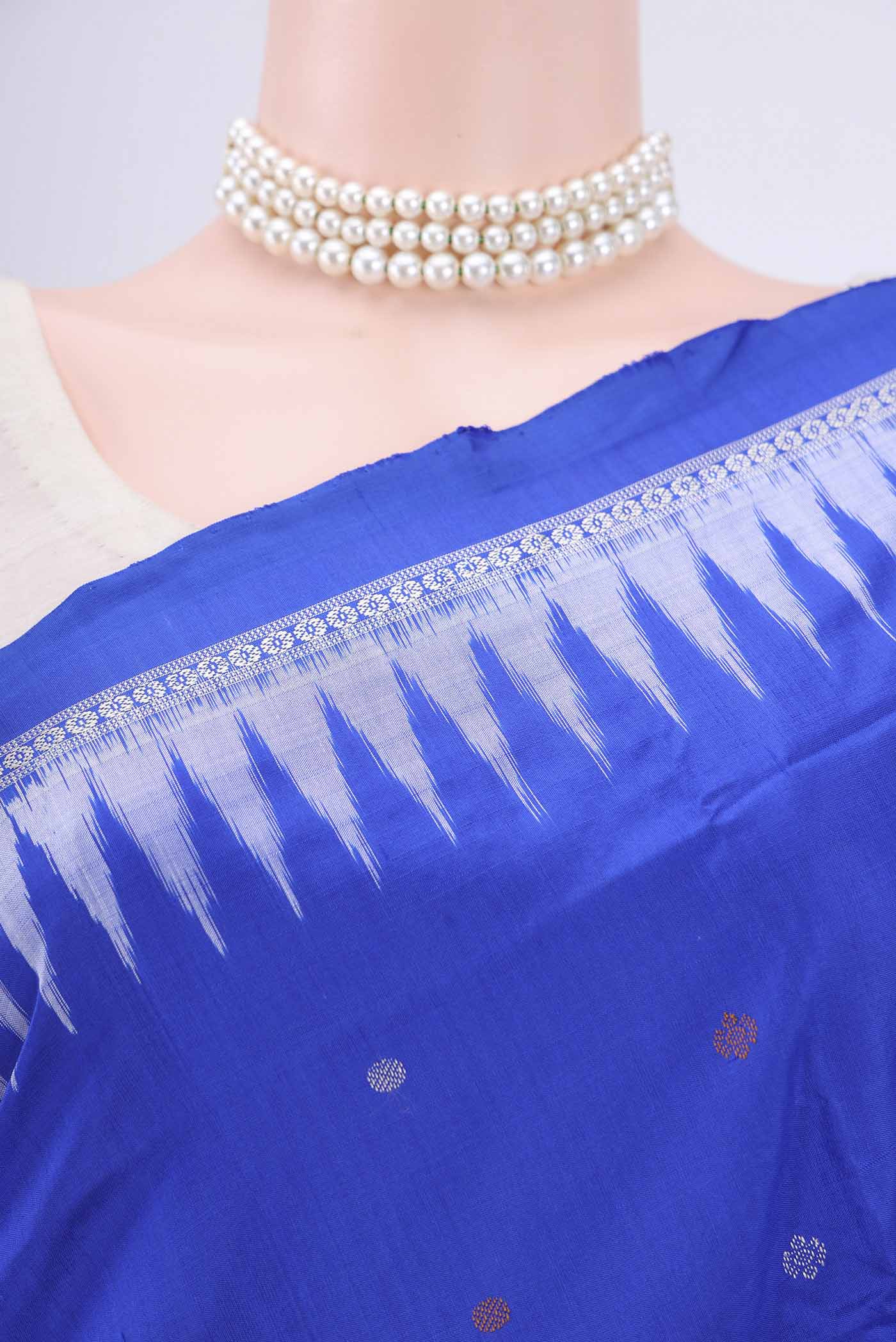 Royal Blue Orissa Silk Saree - Image 2