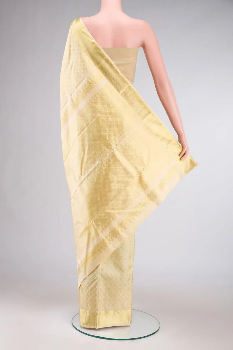 Rudrani-Cream Kanchipuram Silk Saree - Image 4