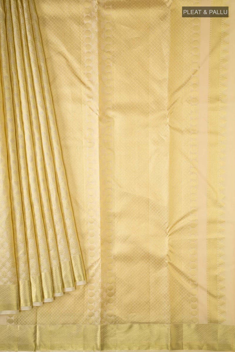 Rudrani-Cream Kanchipuram Silk Saree - Image 5