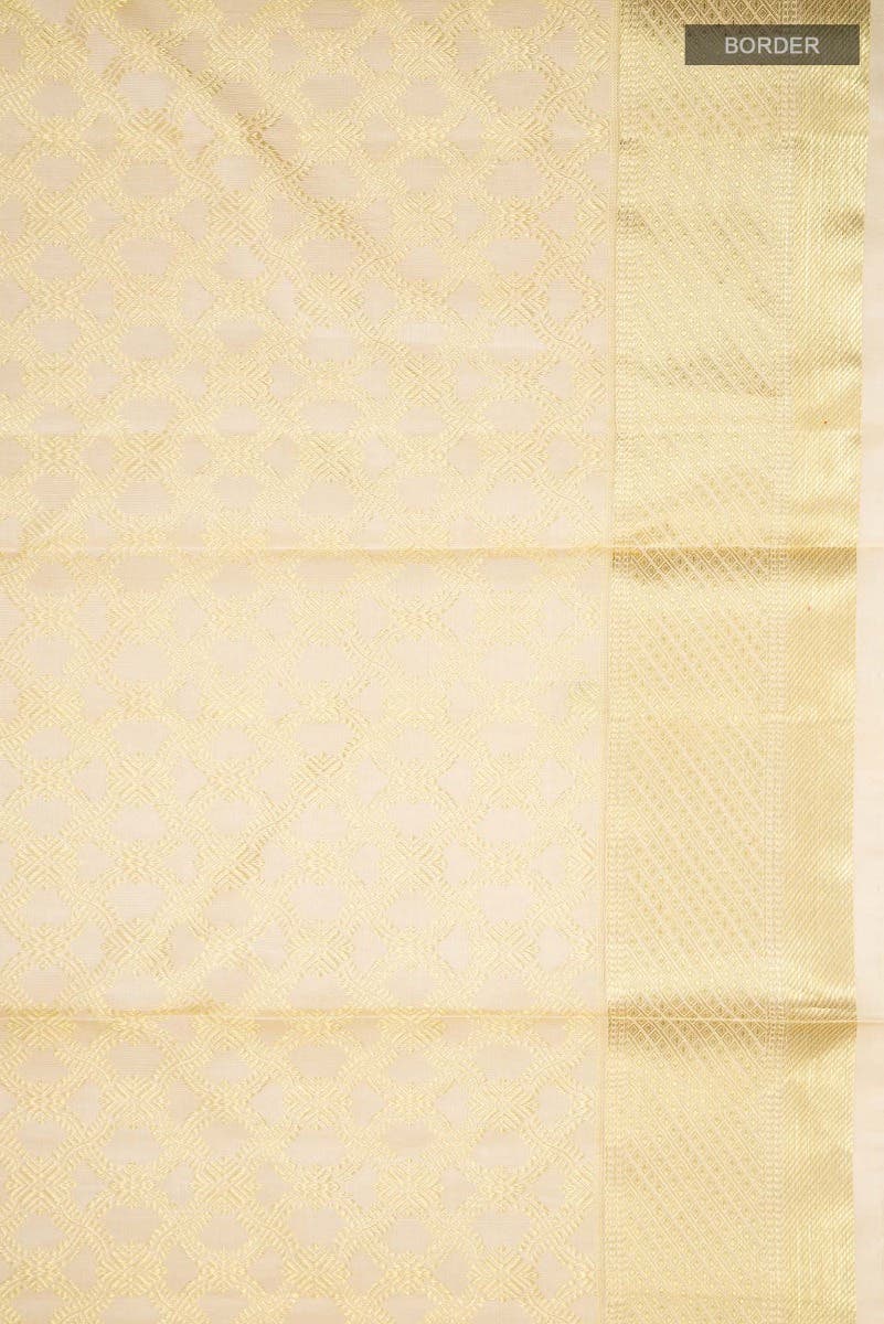 Rudrani-Cream Kanchipuram Silk Saree - Image 6