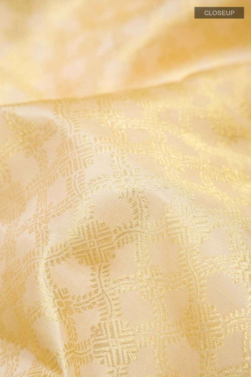 Rudrani-Cream Kanchipuram Silk Saree - Image 7