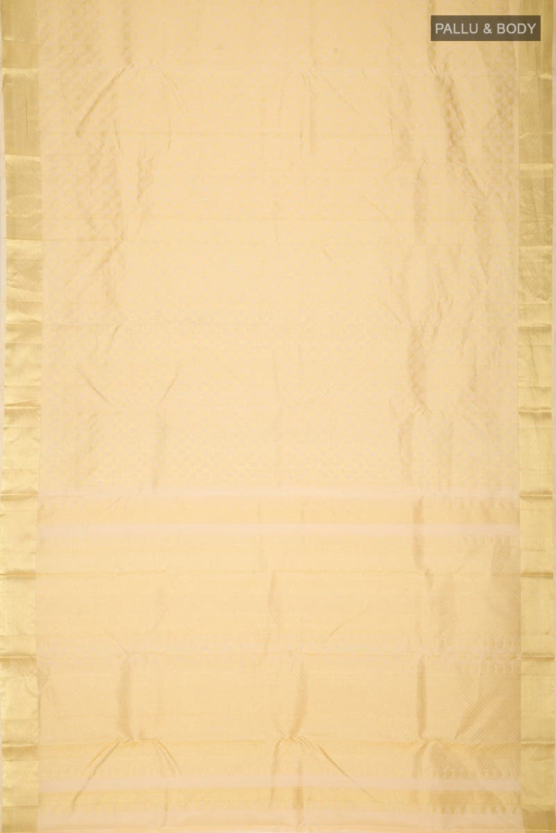 Rudrani-Cream Kanchipuram Silk Saree - Image 9