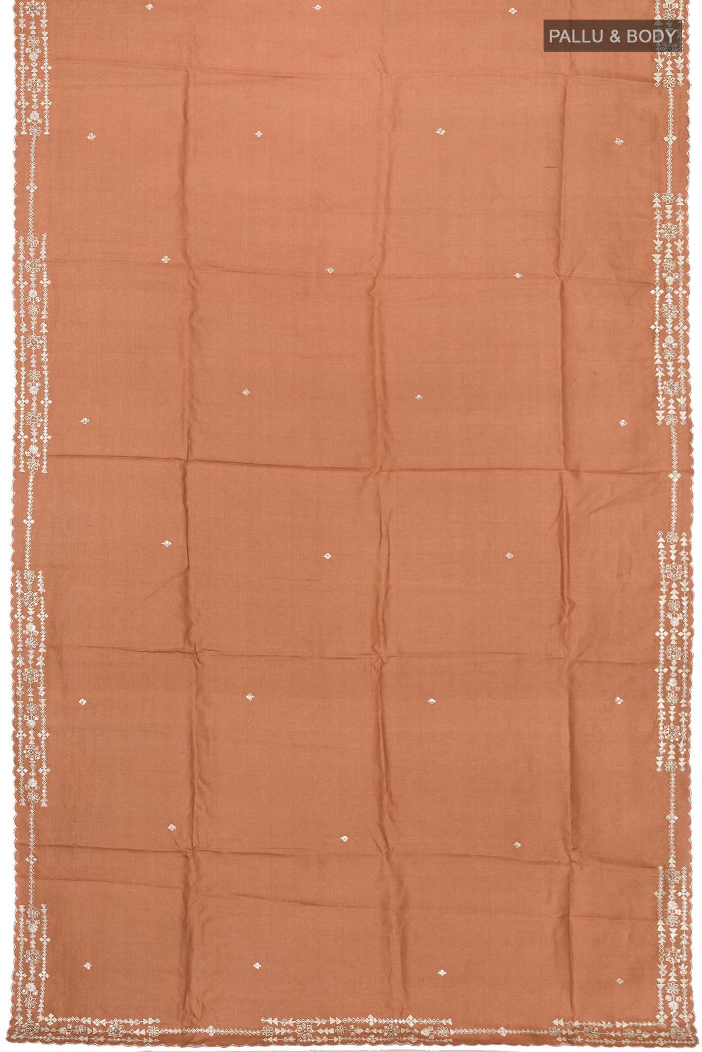Rust Bhagalpuri Tussar Silk Saree - Image 6