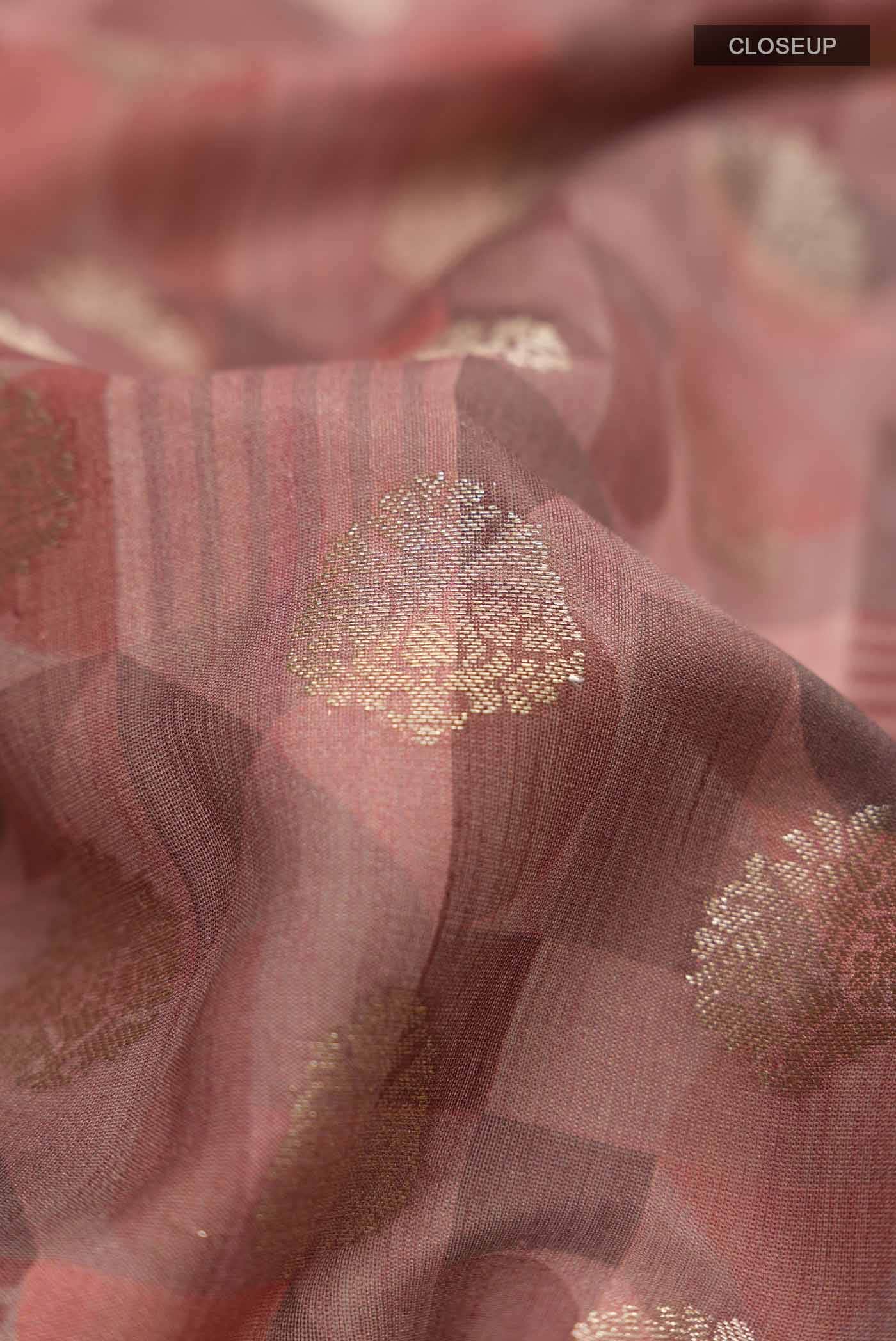 Rust Bhagalpuri Tussar Silk Saree - Image 2