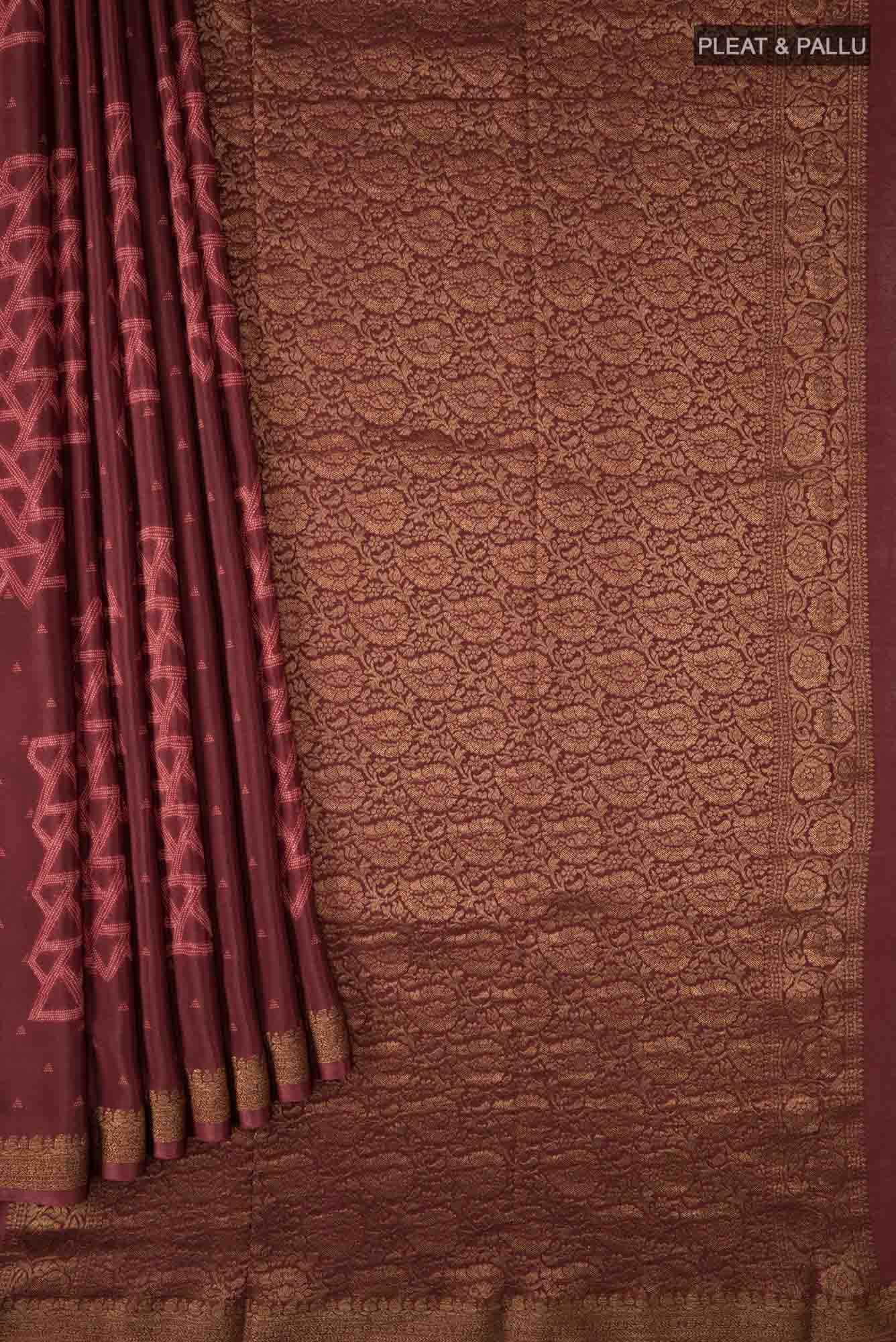 Rust Crepe Saree - Image 2