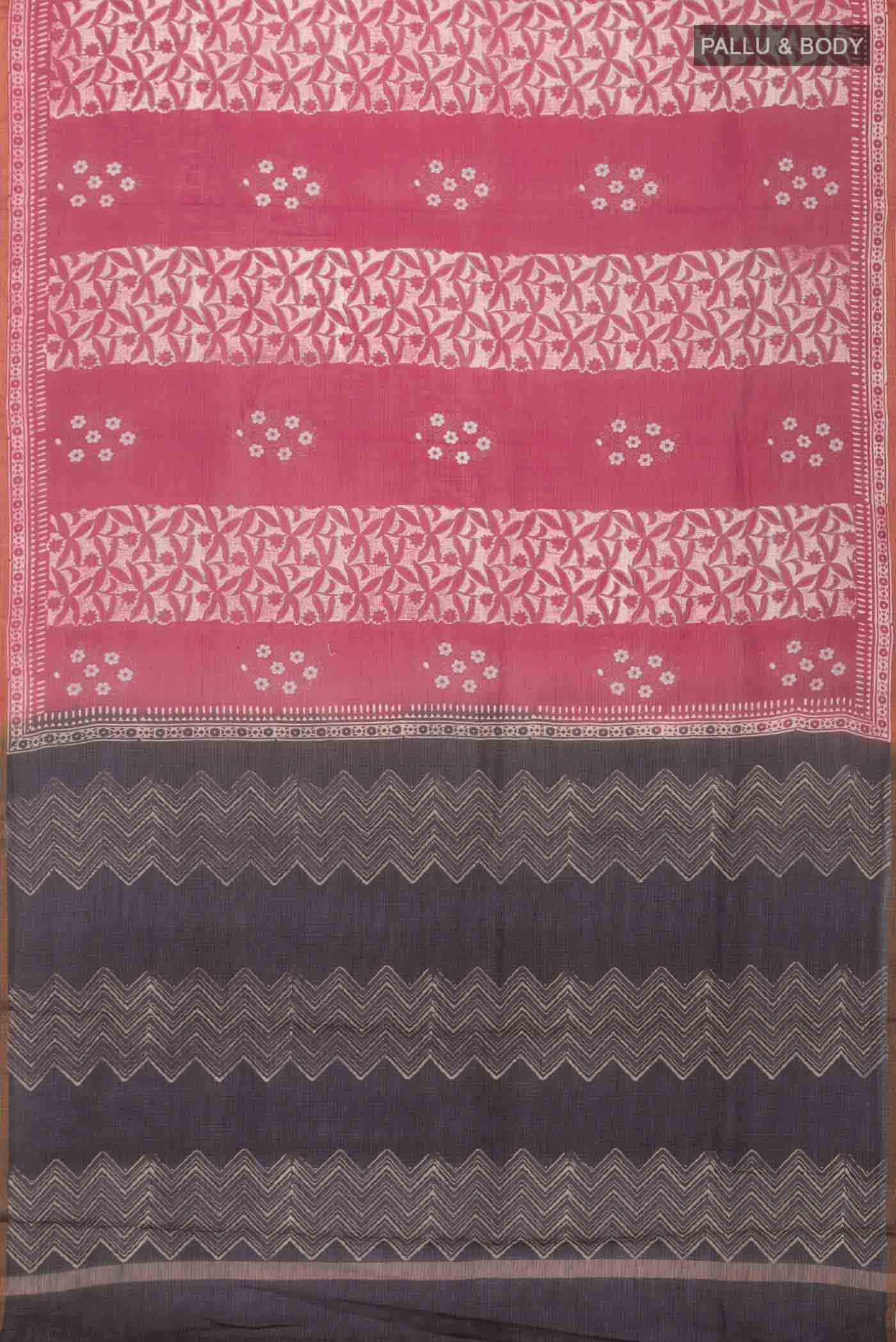 Rust Kota Cotton Saree - Image 3