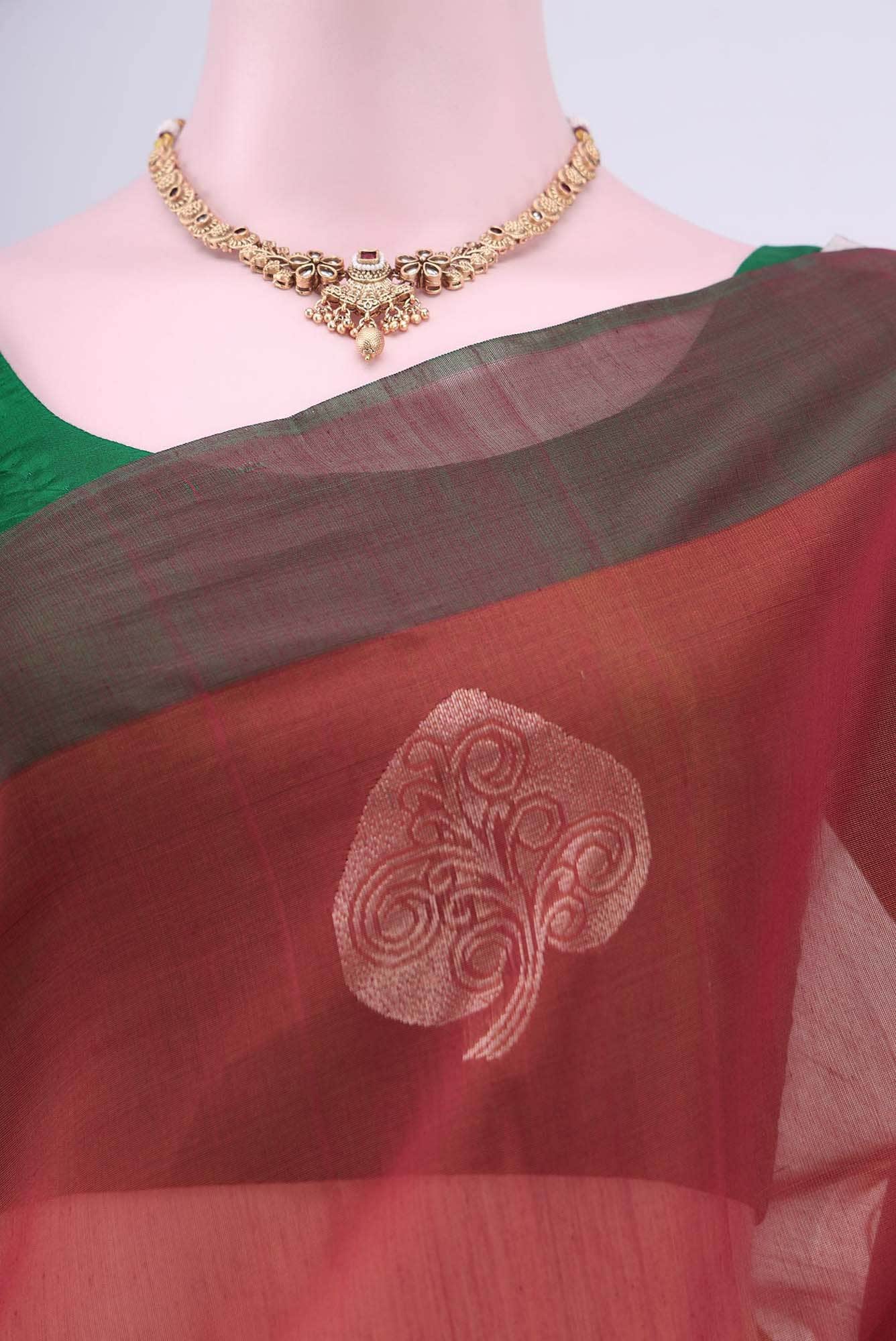 Rust Kota Cotton Saree - Image 3
