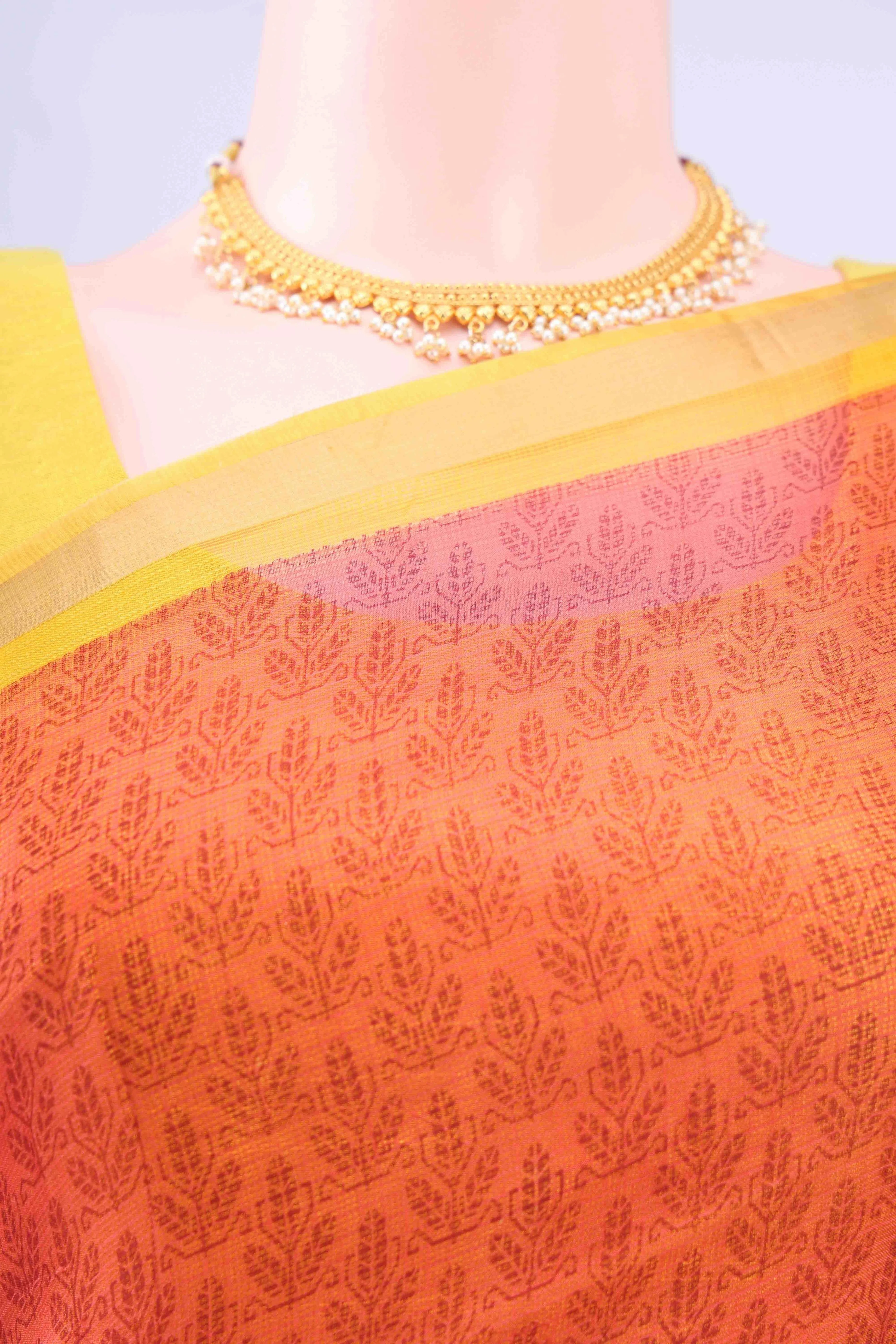 Rust Kota Silk Saree - Image 3