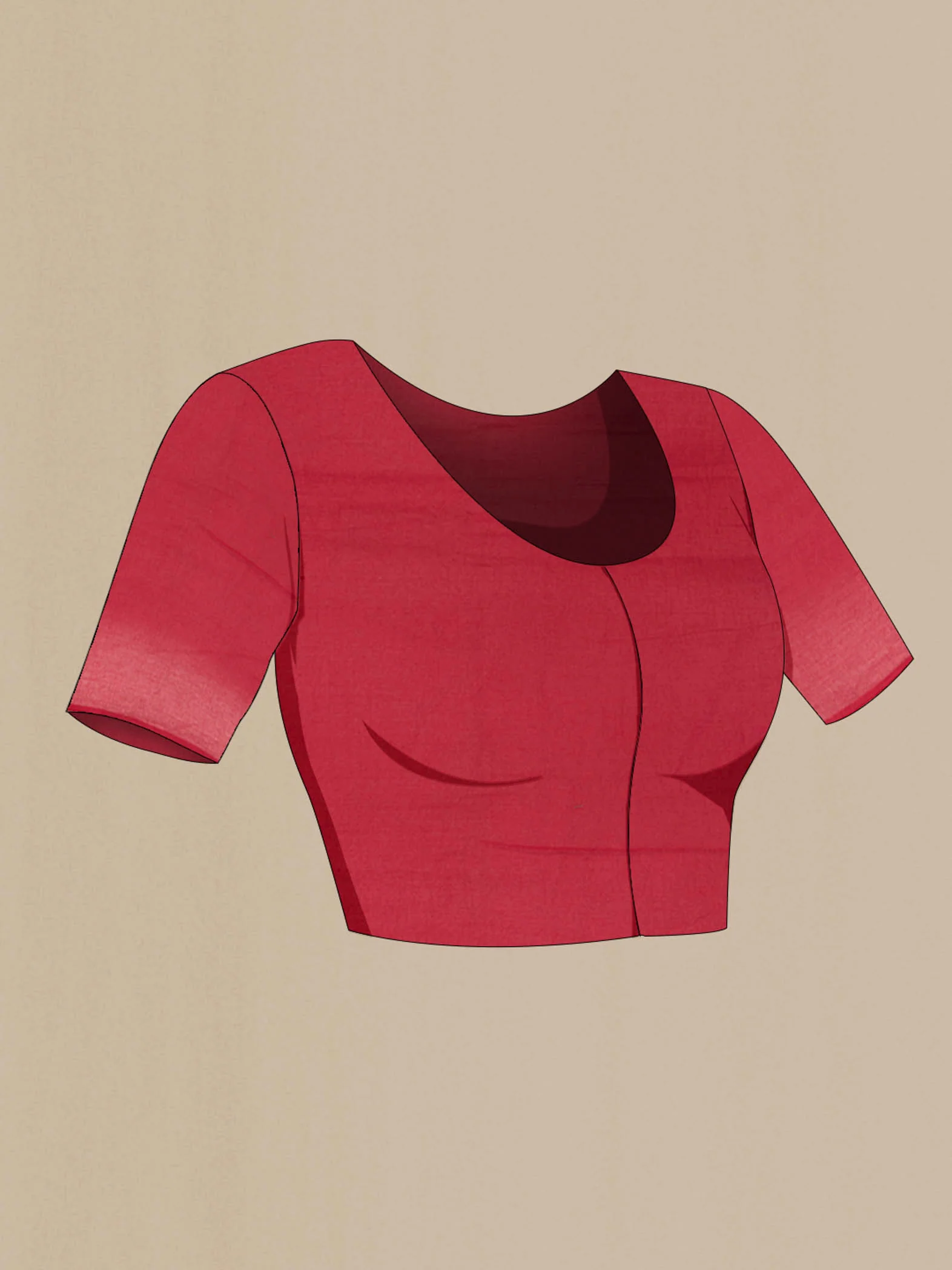 Maroon Cotton Saree - Image 4