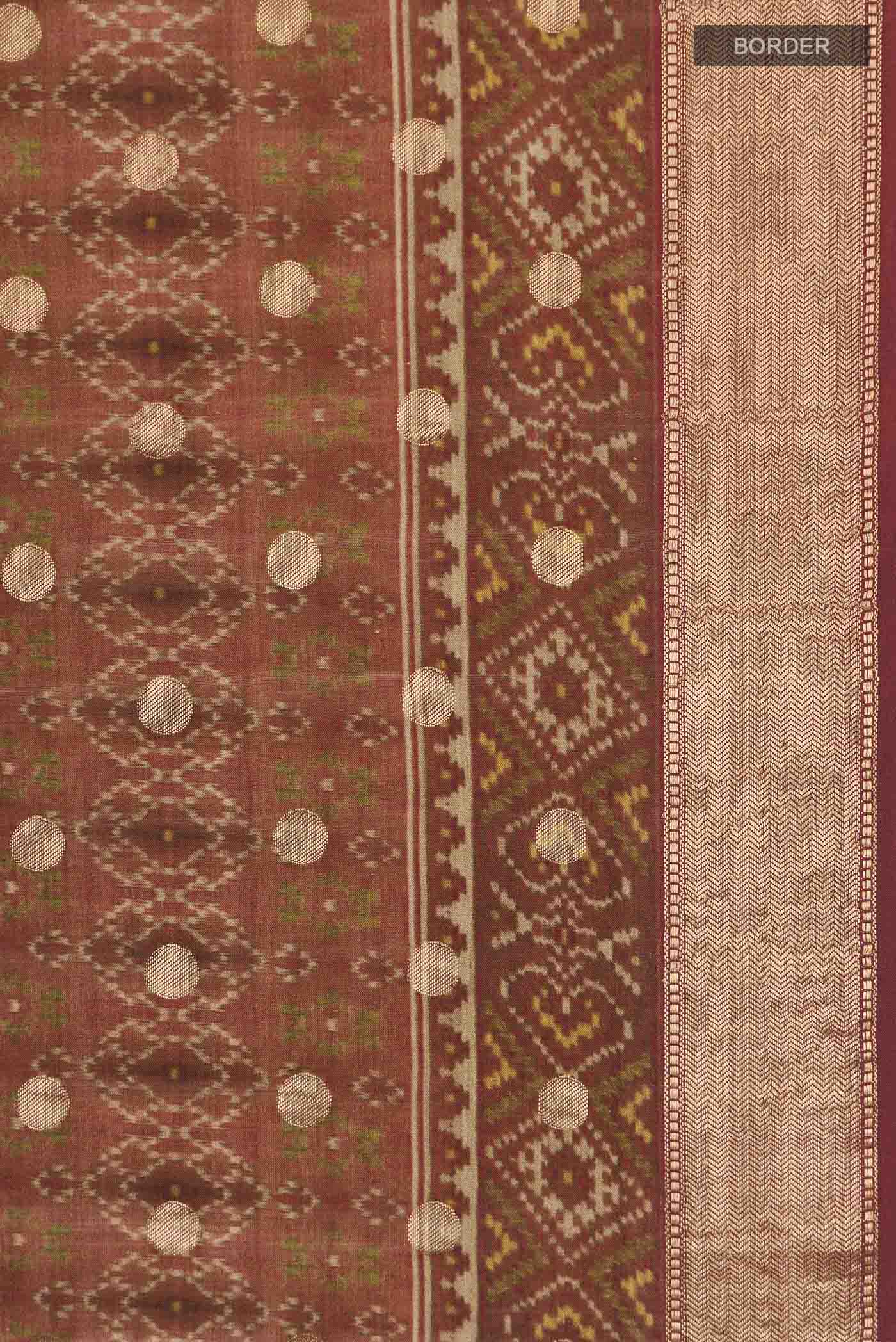 Brown Tussar Silk Saree - Image 3