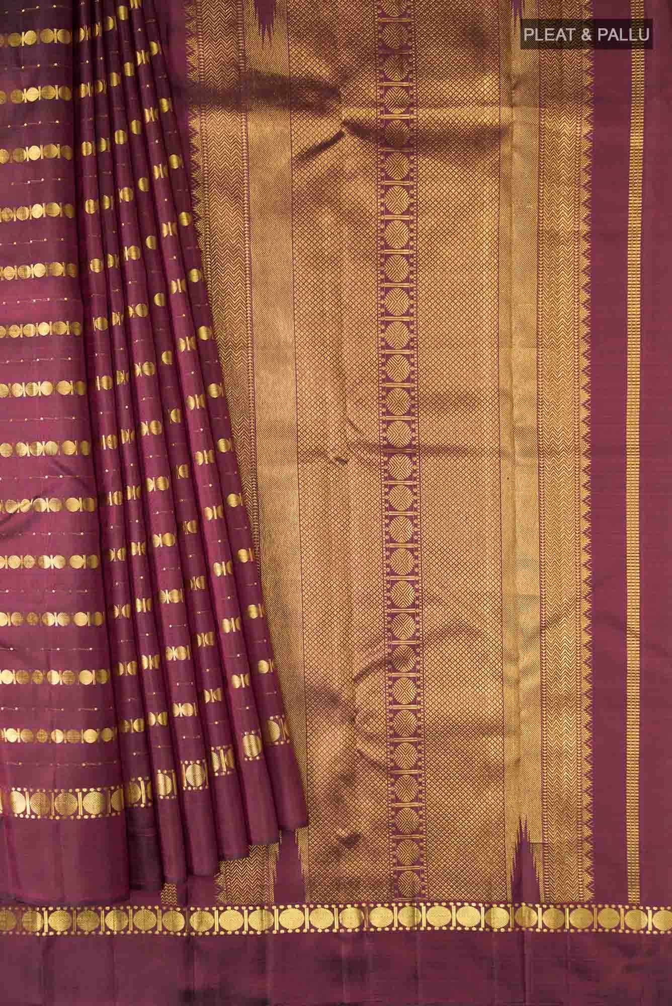Sadhvi-Maroon Kanchipuram Silk Saree - Image 2