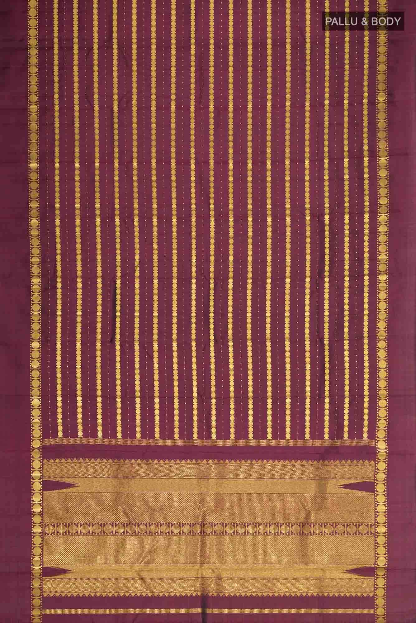 Sadhvi-Maroon Kanchipuram Silk Saree - Image 4