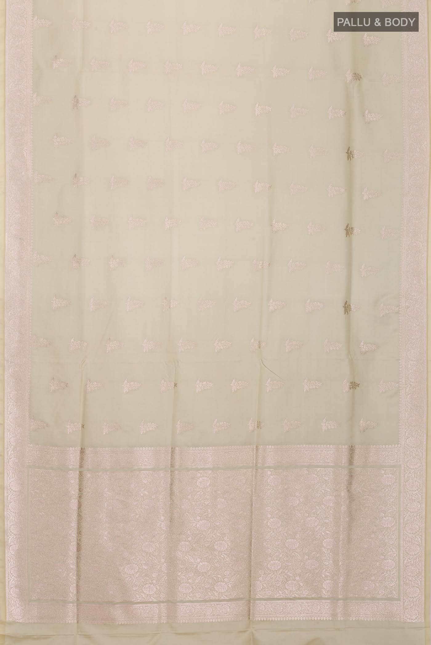 Sage Green Blended Banarasi Silk Saree - Image 2