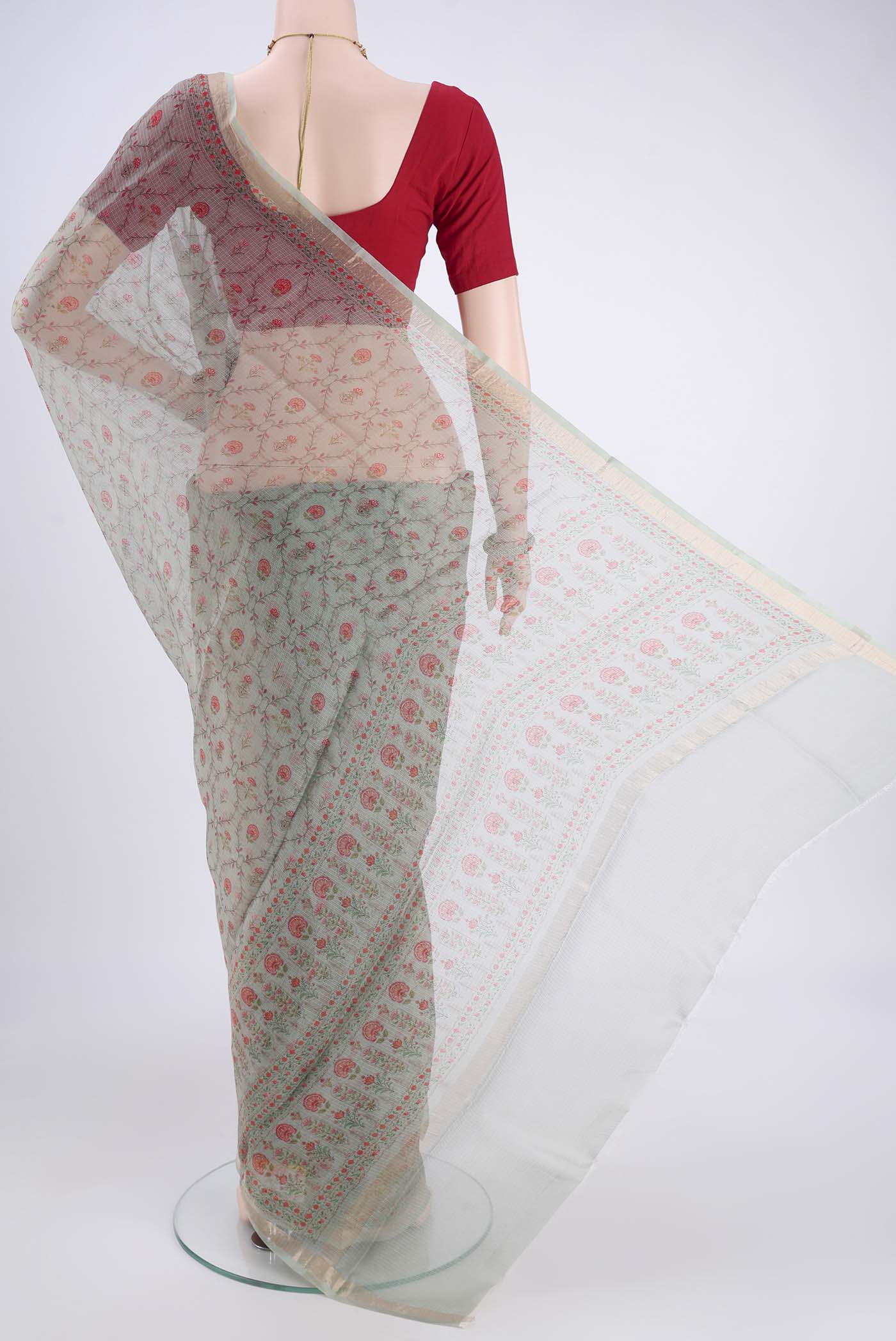 Grey Kota Silk Saree - Image 3