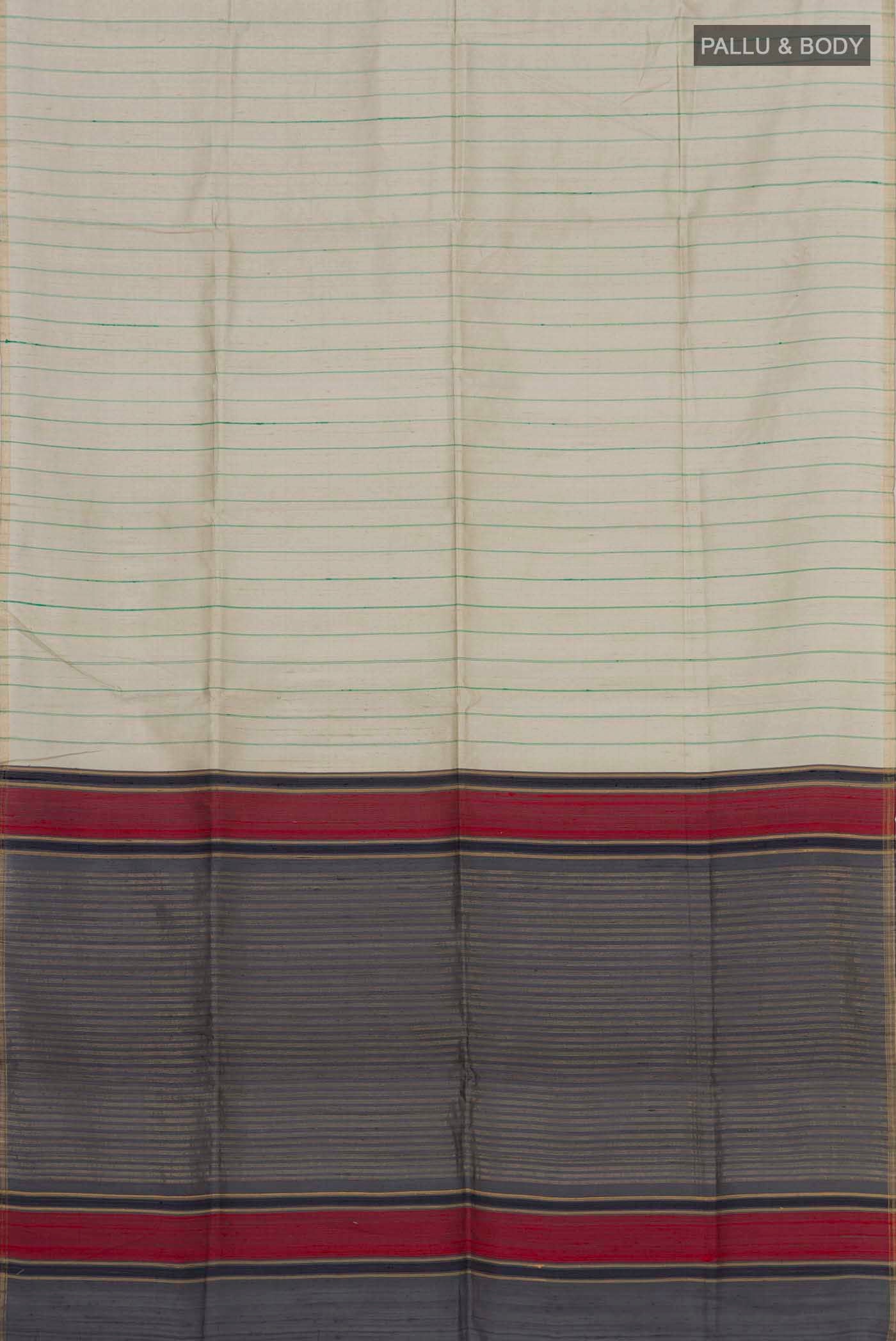 Sage Green Raw Silk Saree - Image 3