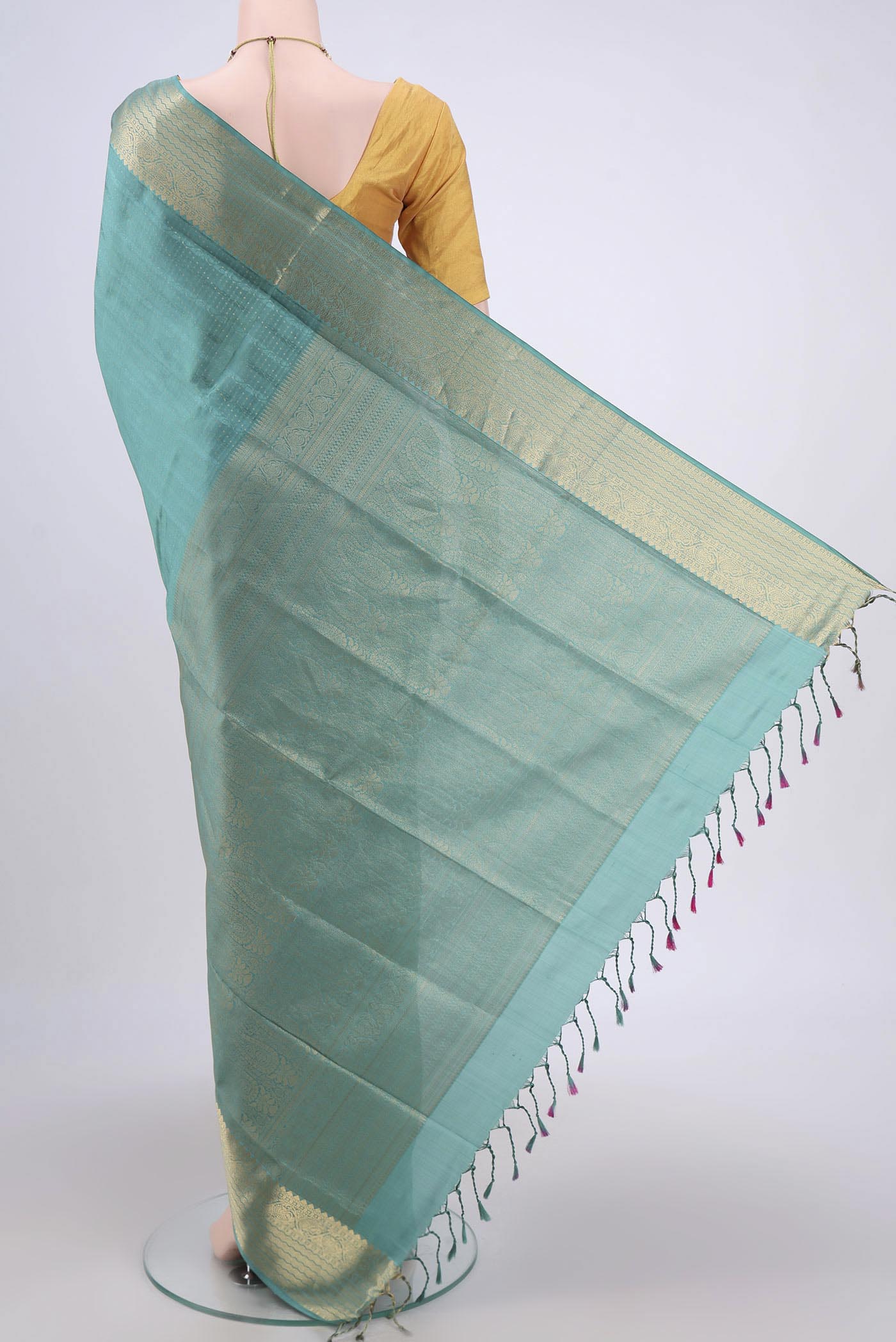 Blue Soft Silk Saree - Image 3