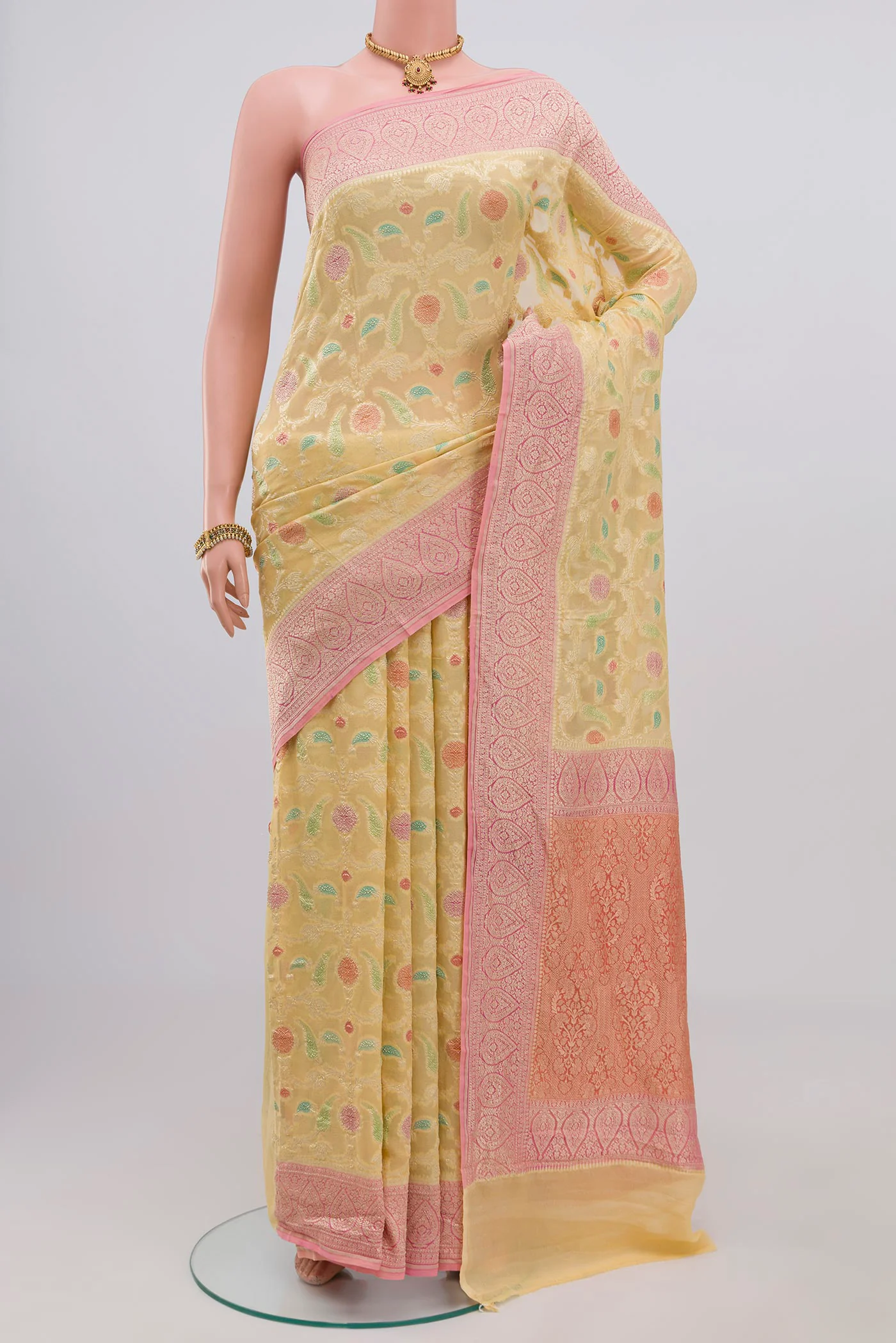 Sandal Banarasi Georgette Saree