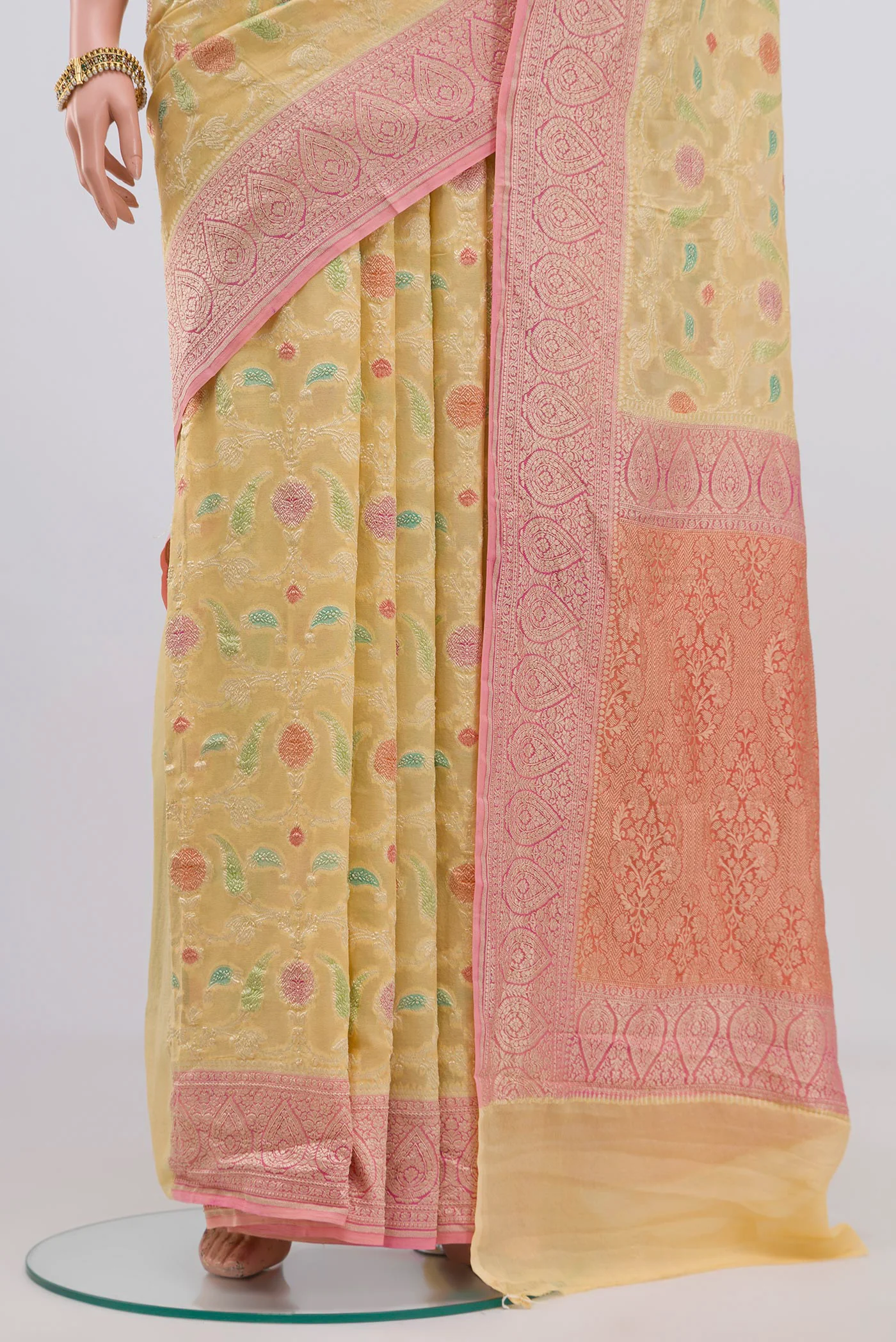 Sandal Banarasi Georgette Saree - Image 3