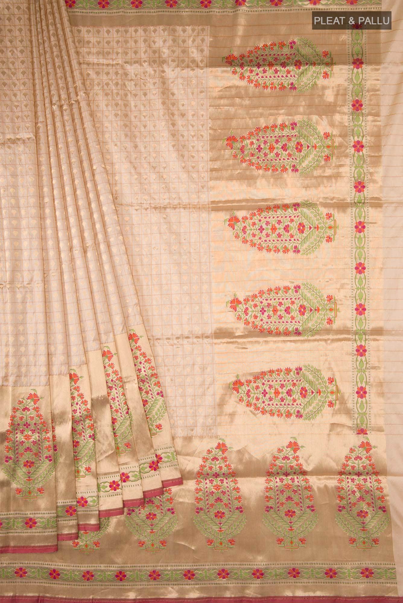 Sandal Banarasi Silk Saree - Image 8