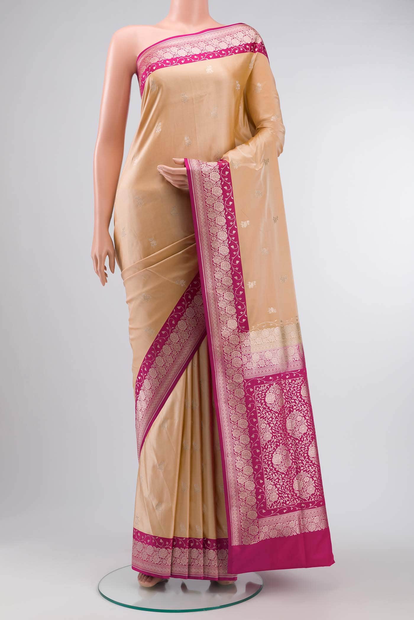 Sandal Banarasi Silk Saree
