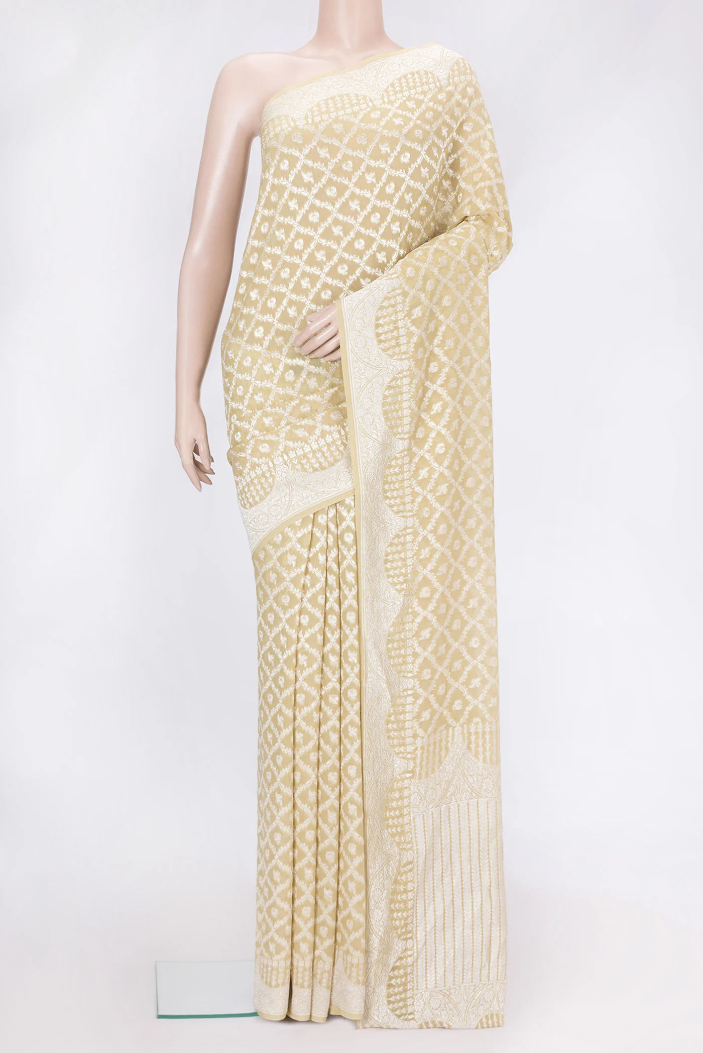Beige Banarasi Georgette Saree