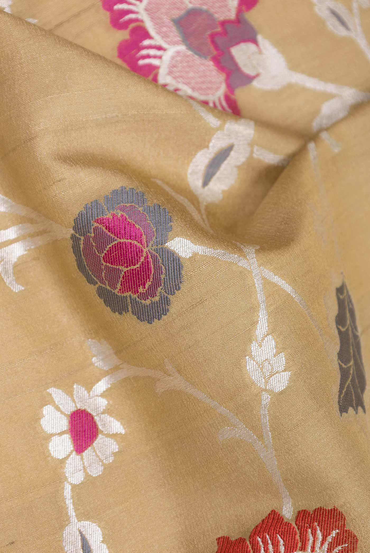 Sandal Dual Tone Banarasi Silk Saree - Image 2