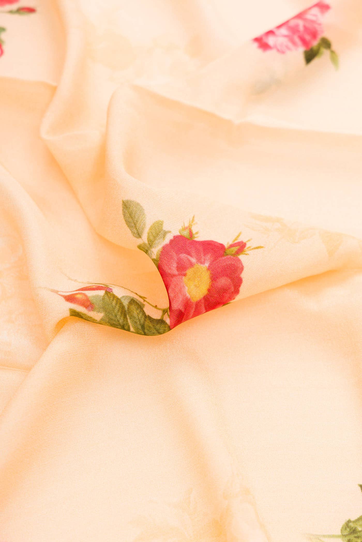 Sandal Dual Tone Blended Mysore Crepe Saree - Image 2