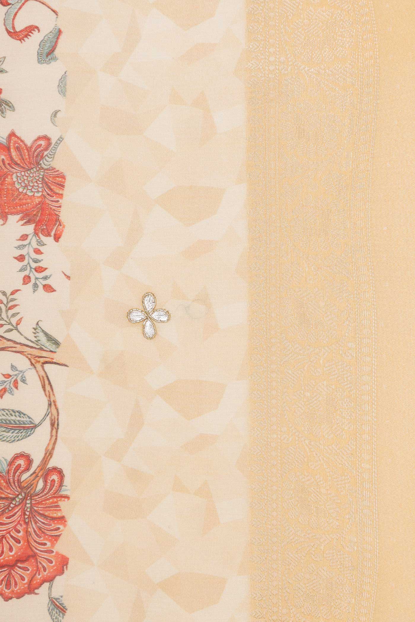Sandal Dual Tone Chanderi Silk Saree - Image 3