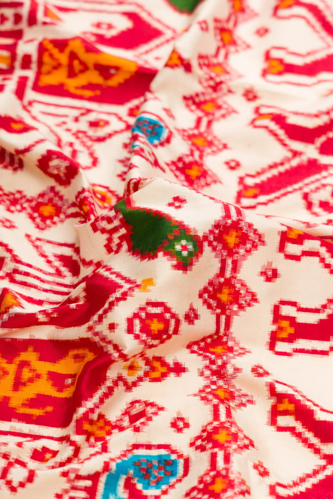 Sandal Pochampally Silk Saree - Image 2