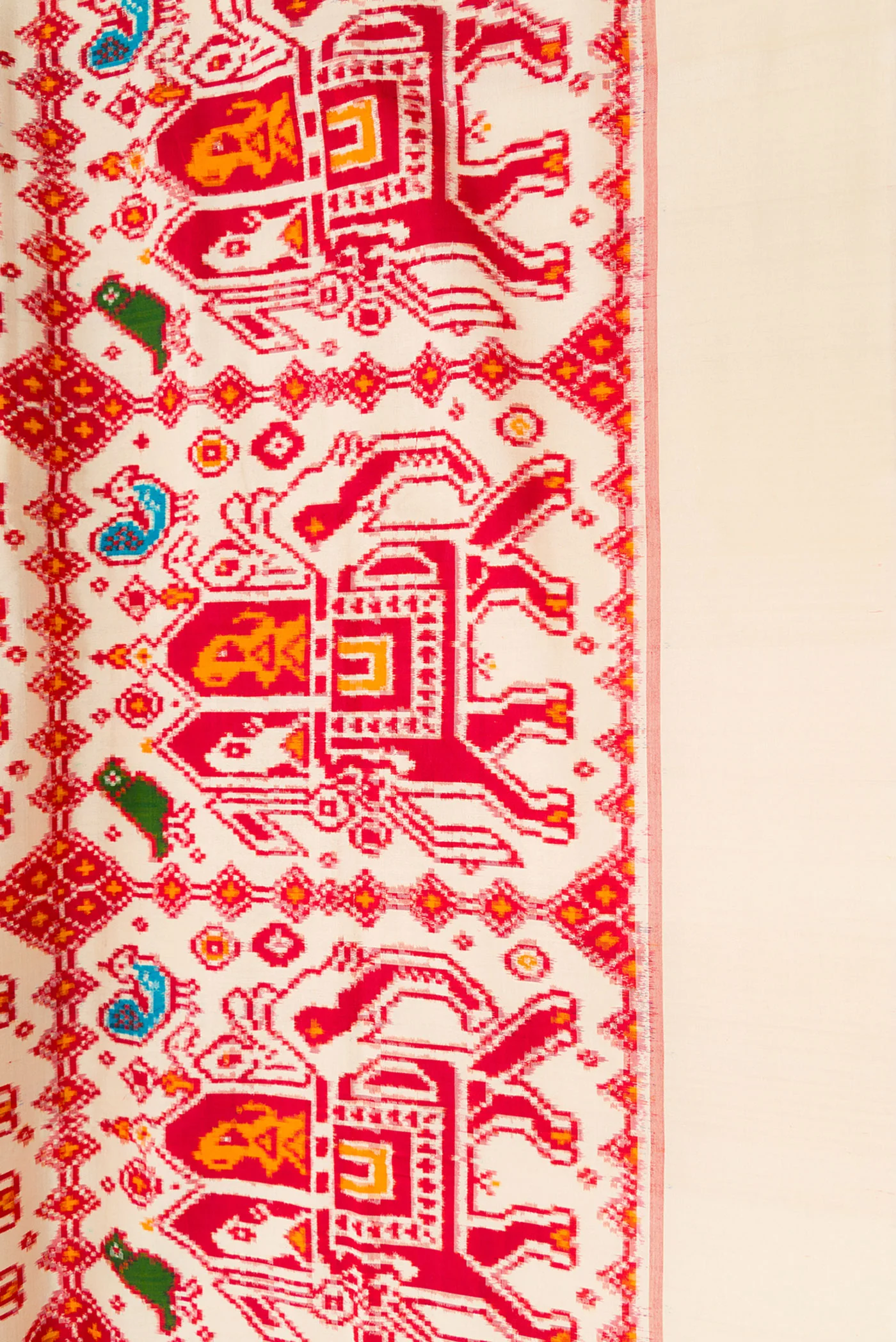 Sandal Pochampally Silk Saree - Image 3
