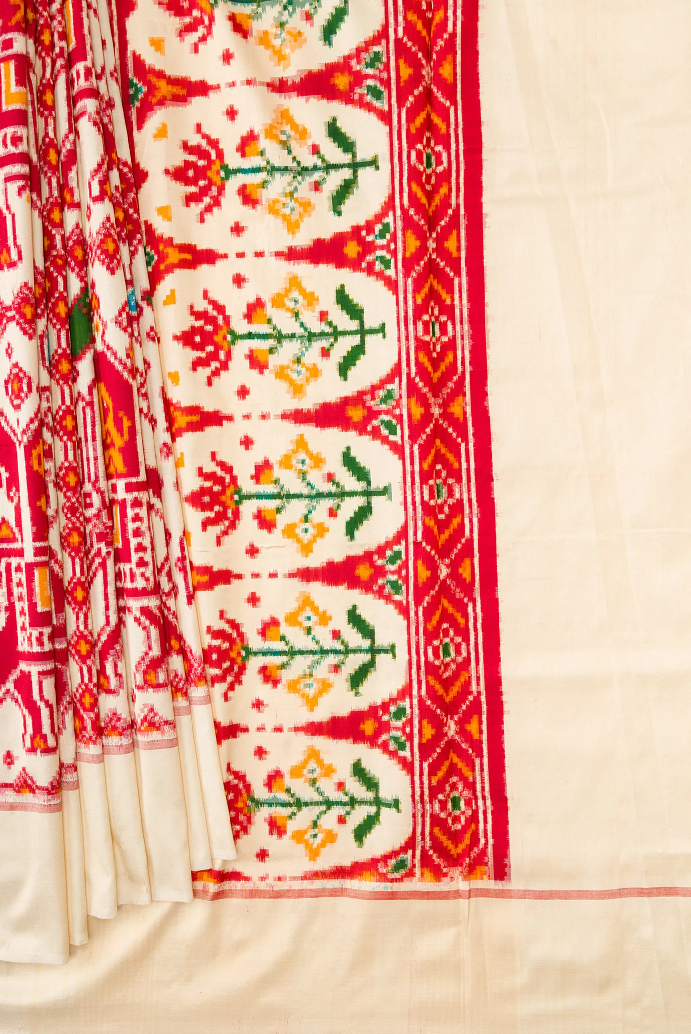 Sandal Pochampally Silk Saree - Image 4
