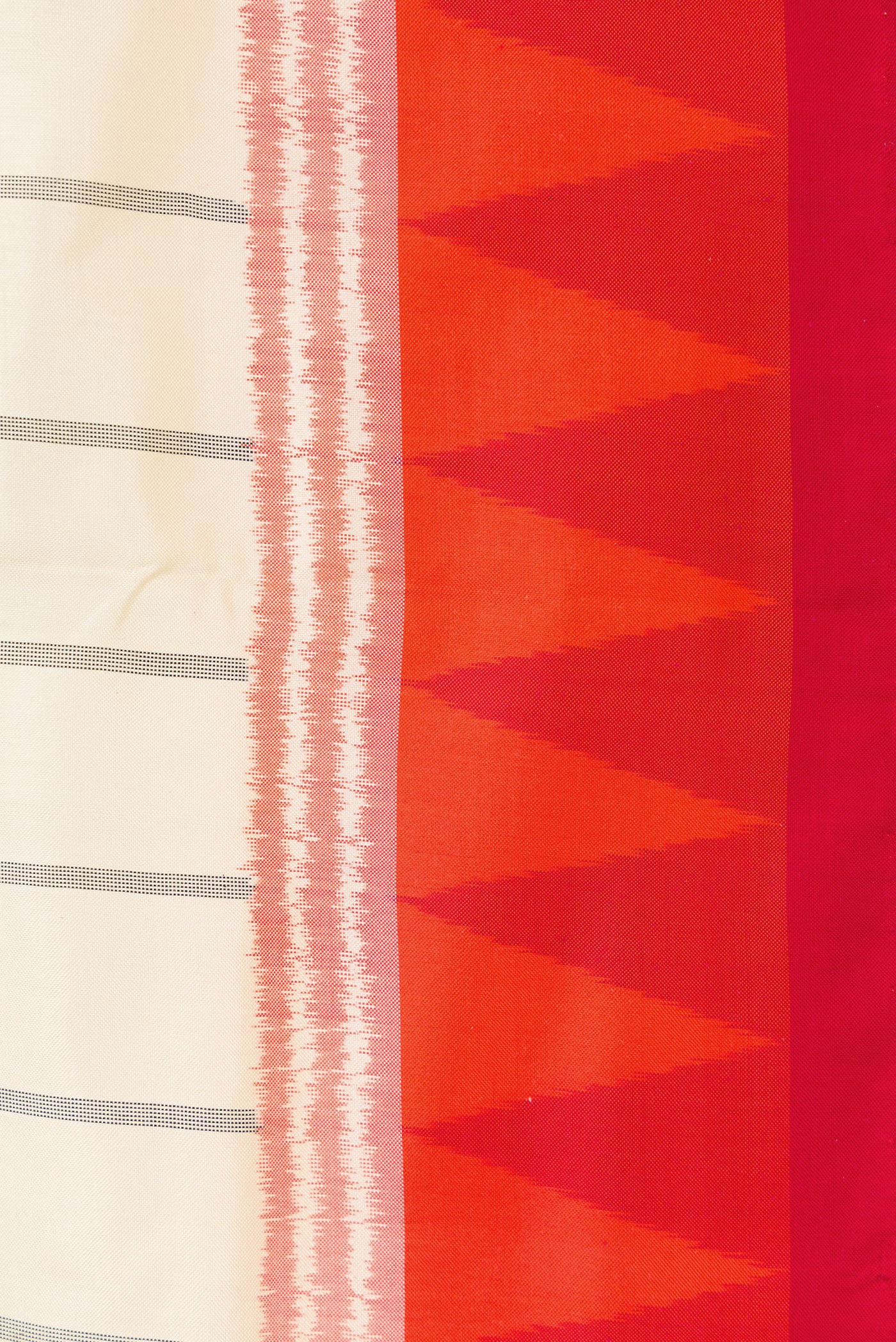 Cream Double Ikat Saree - Image 3